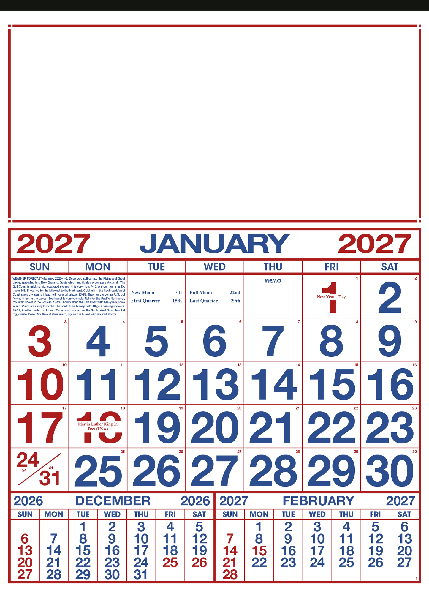 Commercial 12-Sheet Calendar