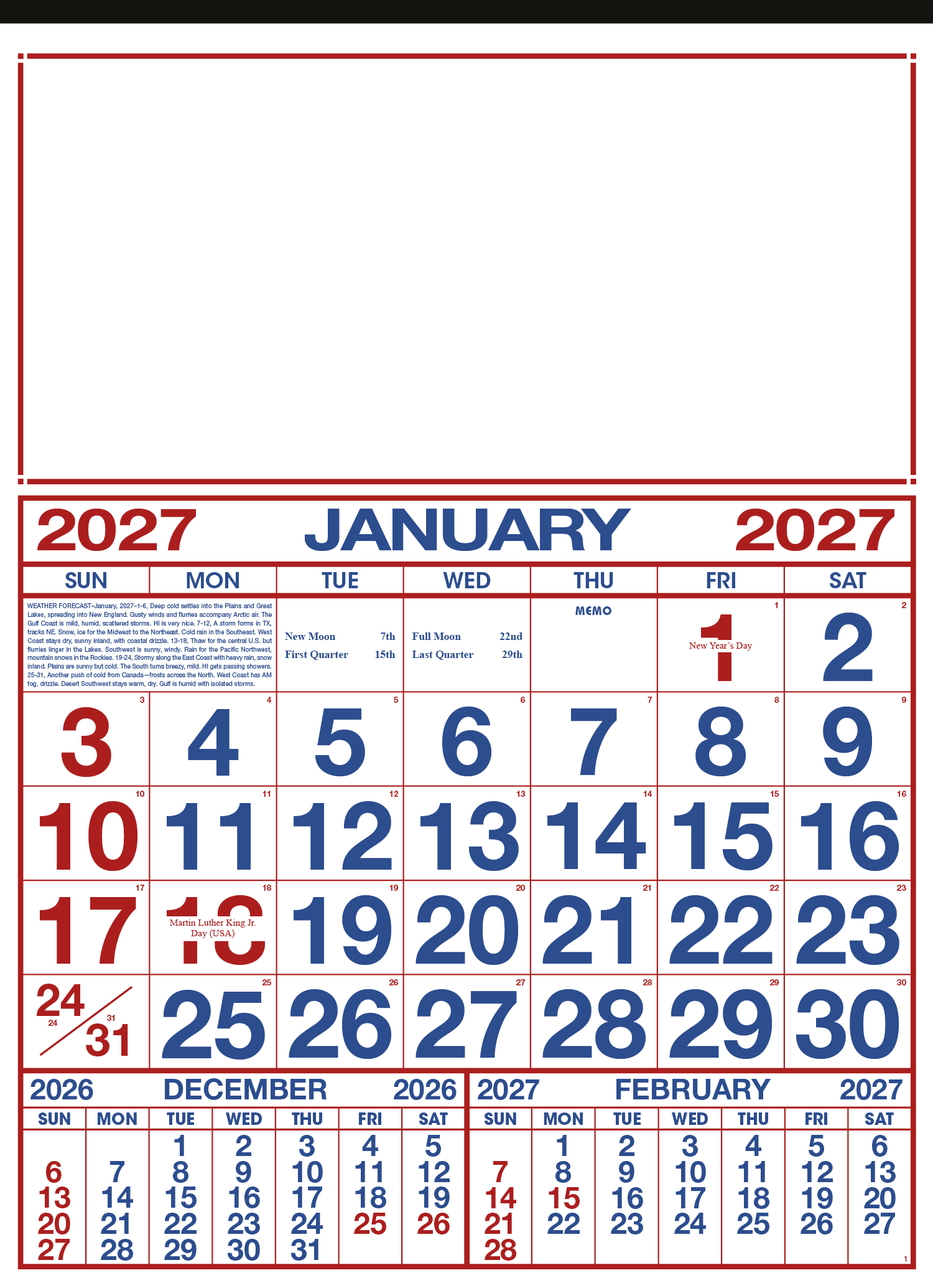 Commercial 12-Sheet Calendar