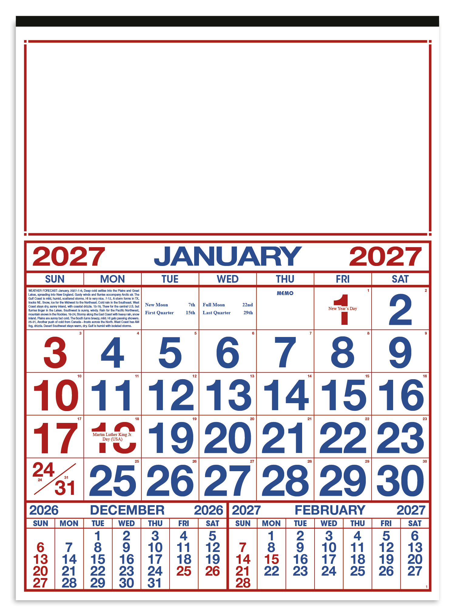 Commercial 12-Sheet Calendar