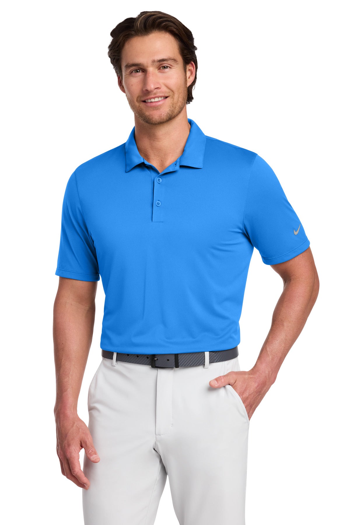 Custom logo Nike Dri-FIT Legacy Polo. 883681 in Light Photo Blue