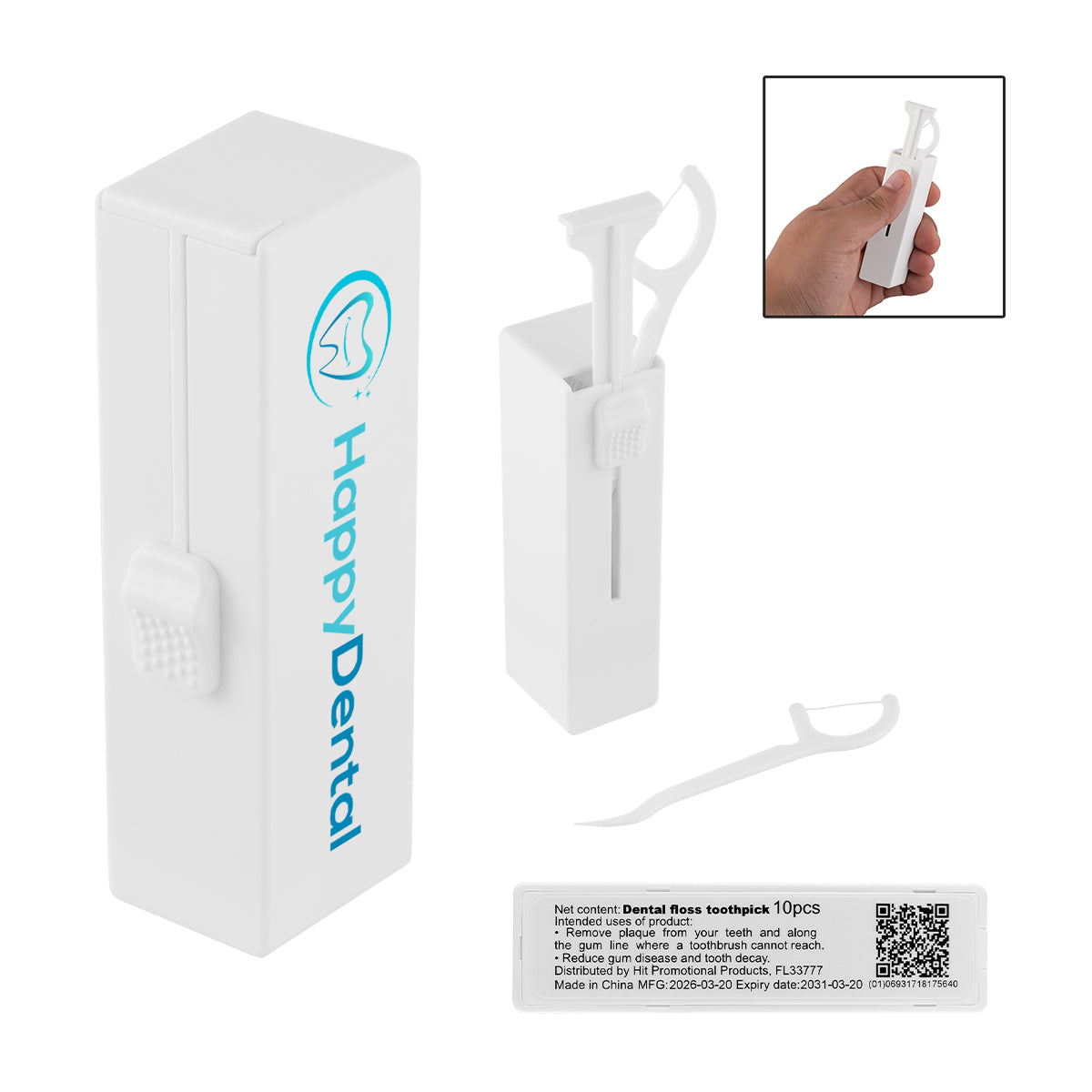 10 Pc. Dental Flosser Pick Dispenser