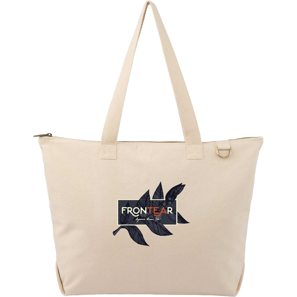 Custom logo FEED Organic Cotton Zippered Tote