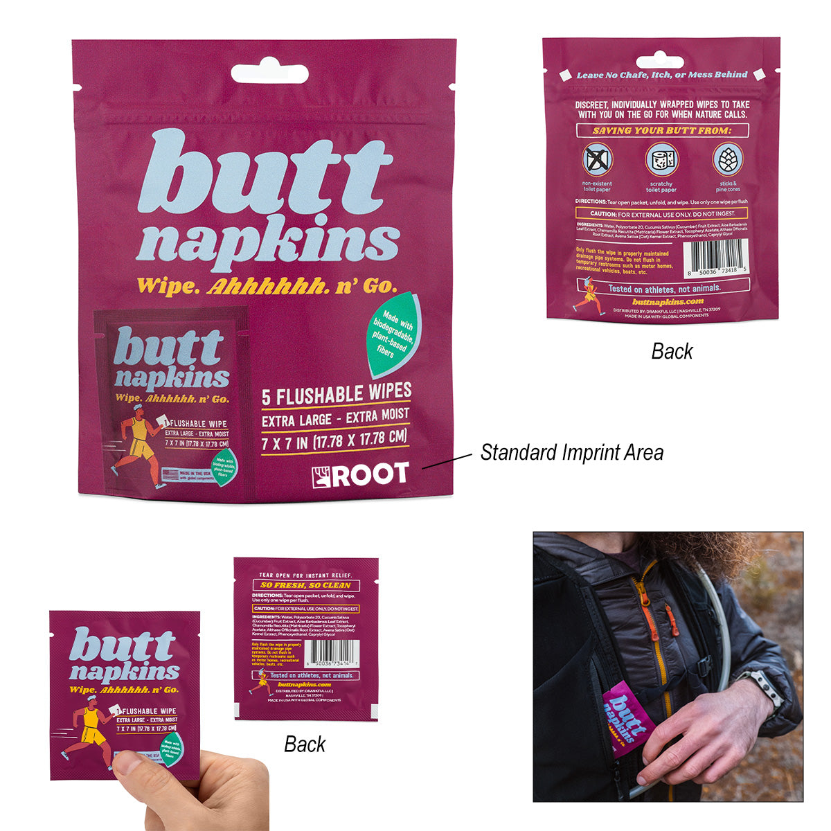 Butt Napkins Flushable Wipes