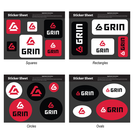 Custom logo Ultra Removable Sticker Sheet 5.5" x 7" Stock Shapes