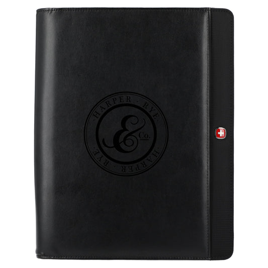 Custom logo Wenger Recycled Tech Zippered Padfolio