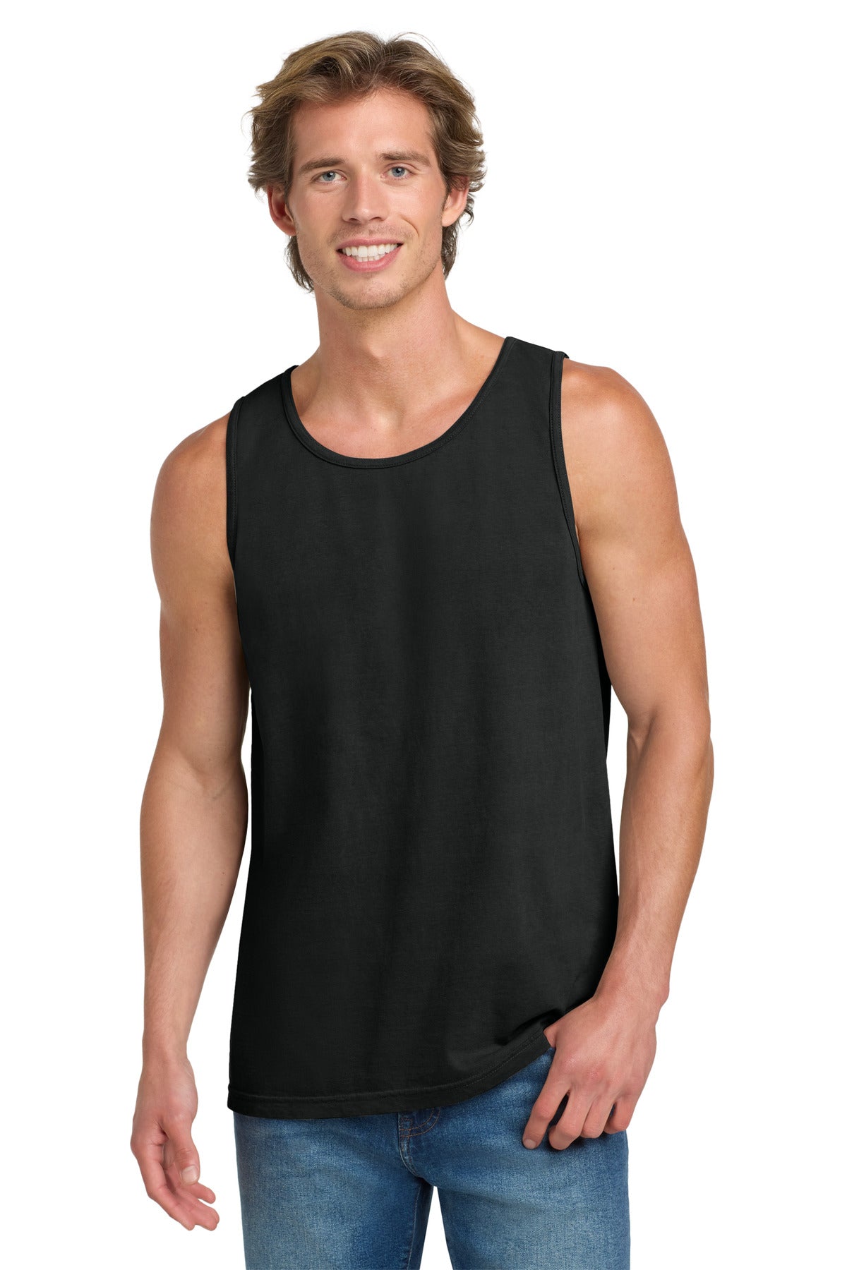 Custom logo COMFORT COLORS ® Heavyweight Ring Spun Tank Top. 9360 in Black