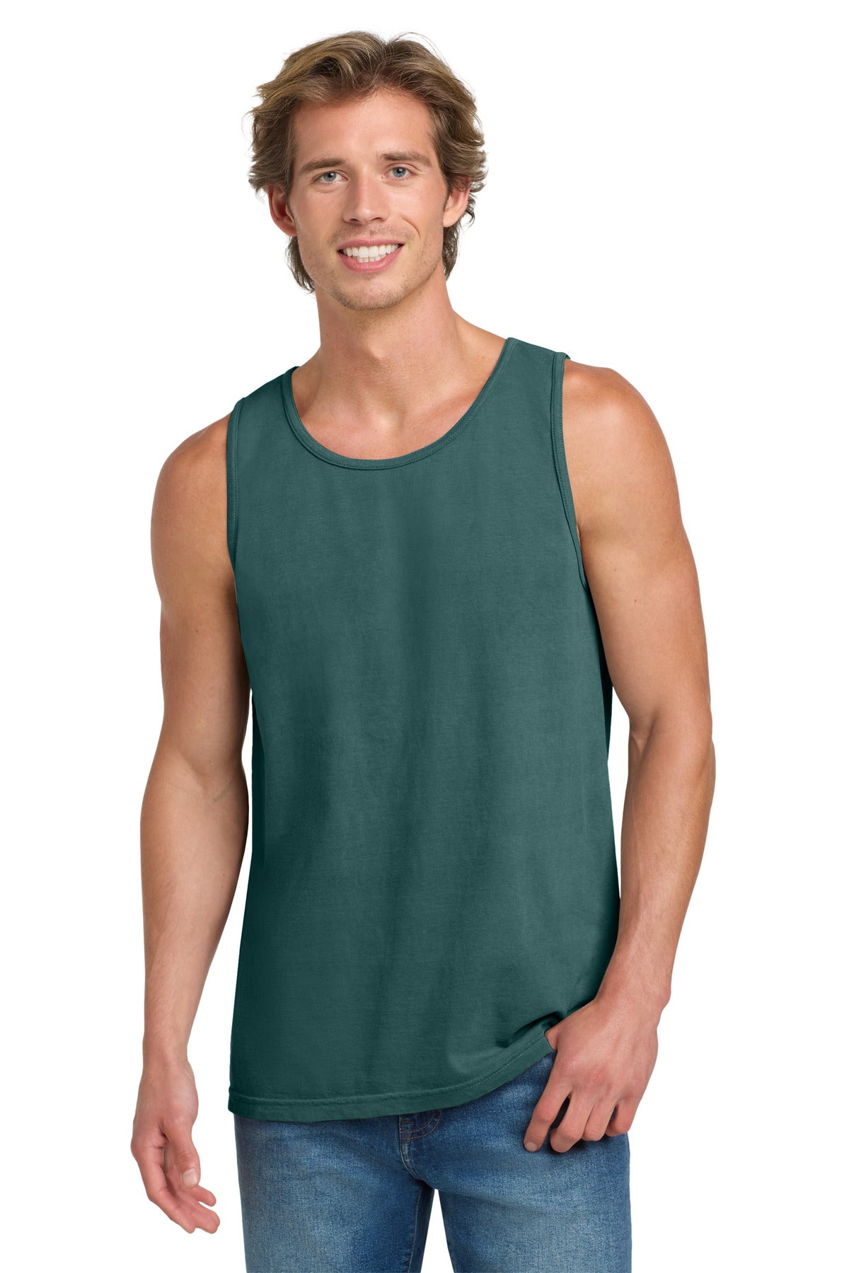 Custom logo COMFORT COLORS ® Heavyweight Ring Spun Tank Top. 9360 in Blue Spruce