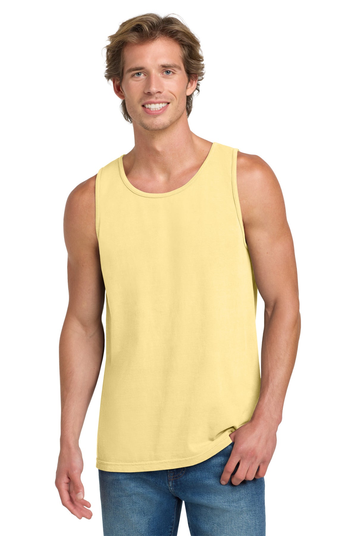Custom logo COMFORT COLORS ® Heavyweight Ring Spun Tank Top. 9360 in Butter