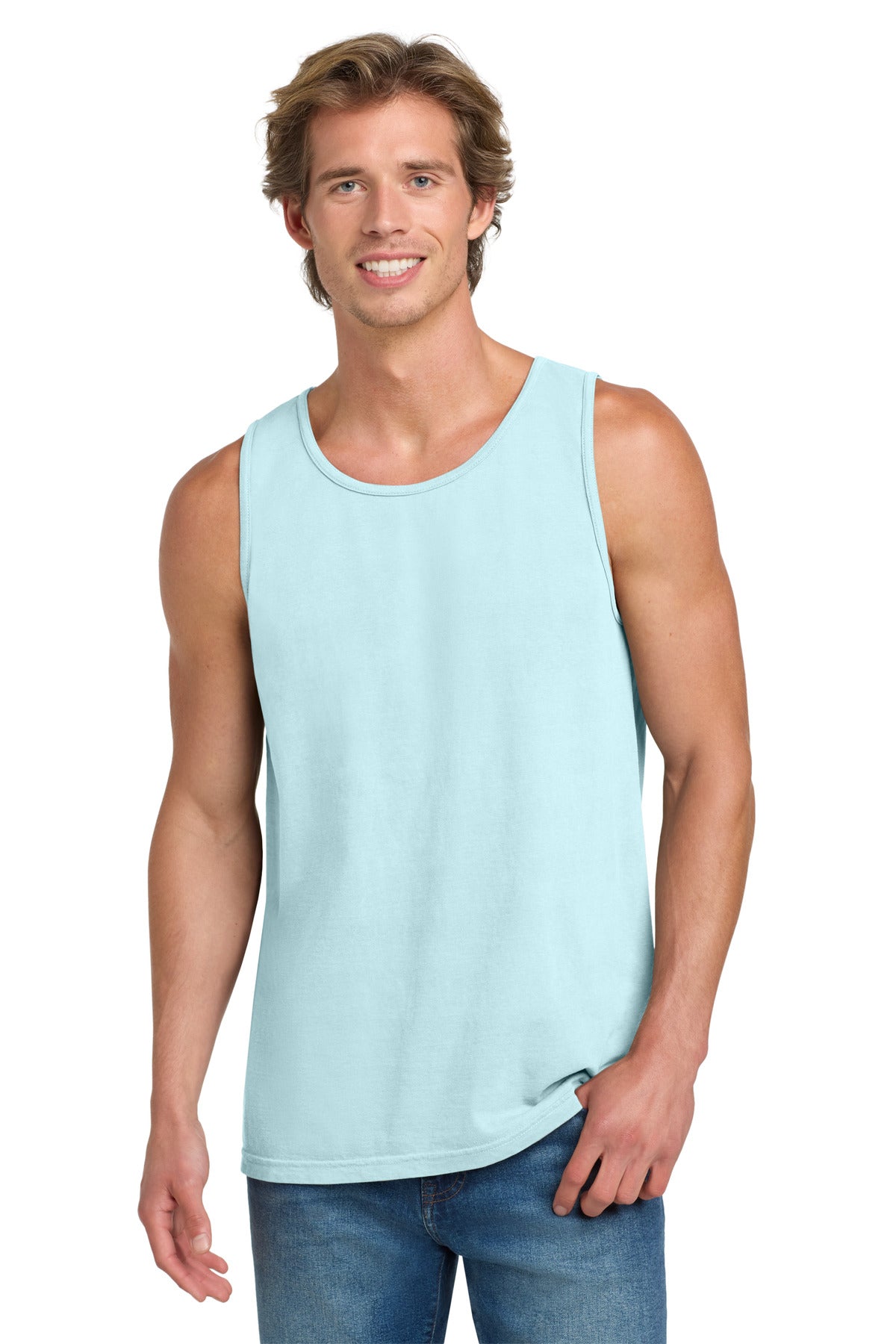 Custom logo COMFORT COLORS ® Heavyweight Ring Spun Tank Top. 9360 in Chambray