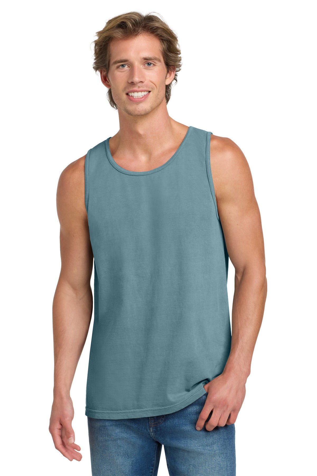 Custom logo COMFORT COLORS ® Heavyweight Ring Spun Tank Top. 9360 in Ice Blue