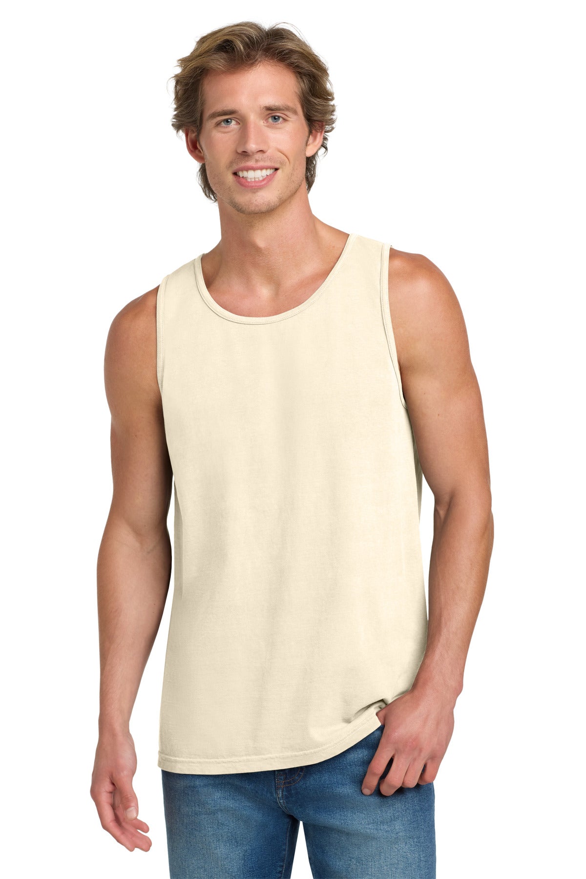 Custom logo COMFORT COLORS ® Heavyweight Ring Spun Tank Top. 9360 in Ivory