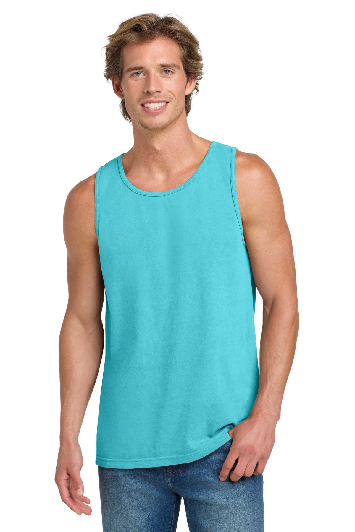 Custom logo COMFORT COLORS ® Heavyweight Ring Spun Tank Top. 9360 in Lagoon