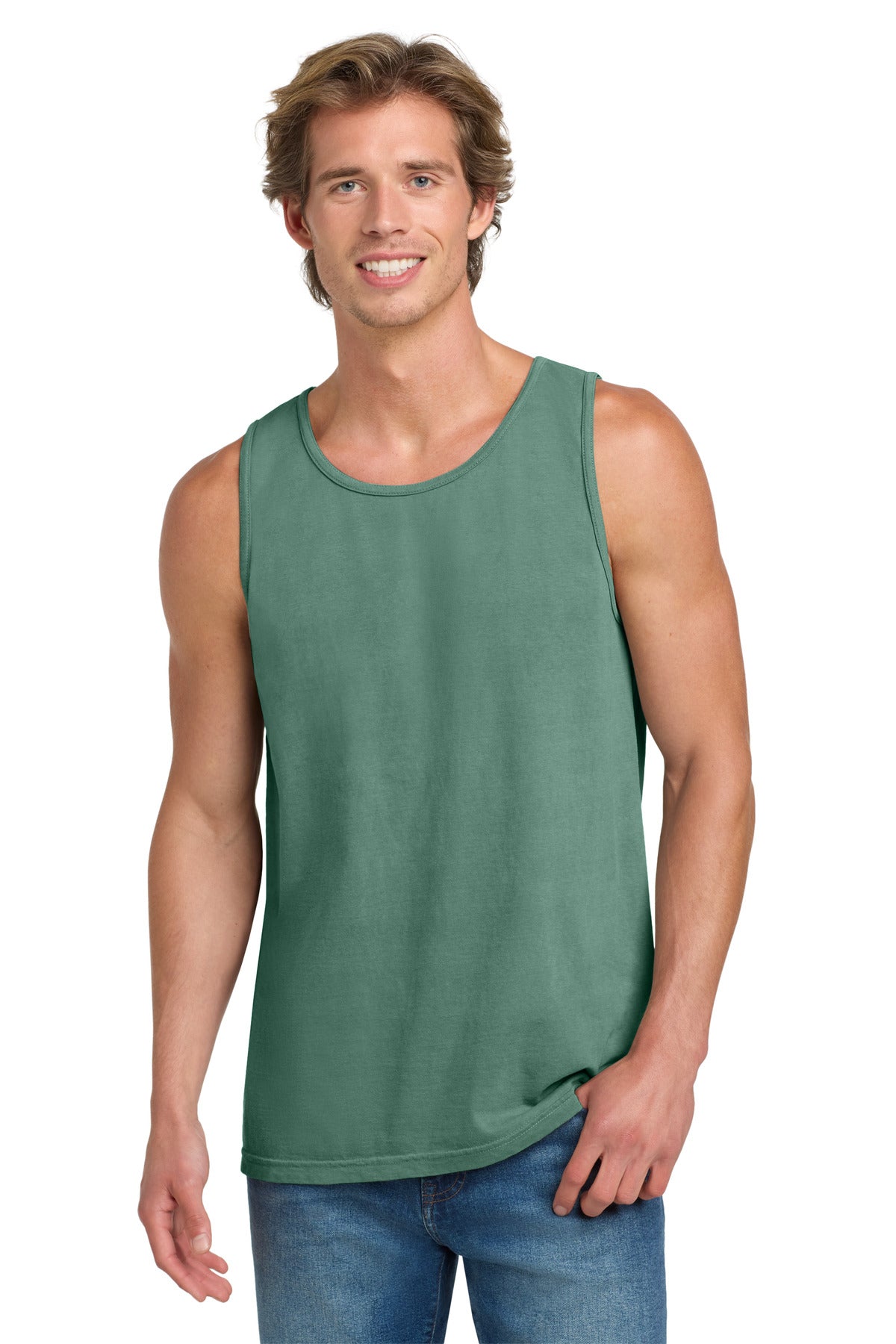 Custom logo COMFORT COLORS ® Heavyweight Ring Spun Tank Top. 9360 in Light Green