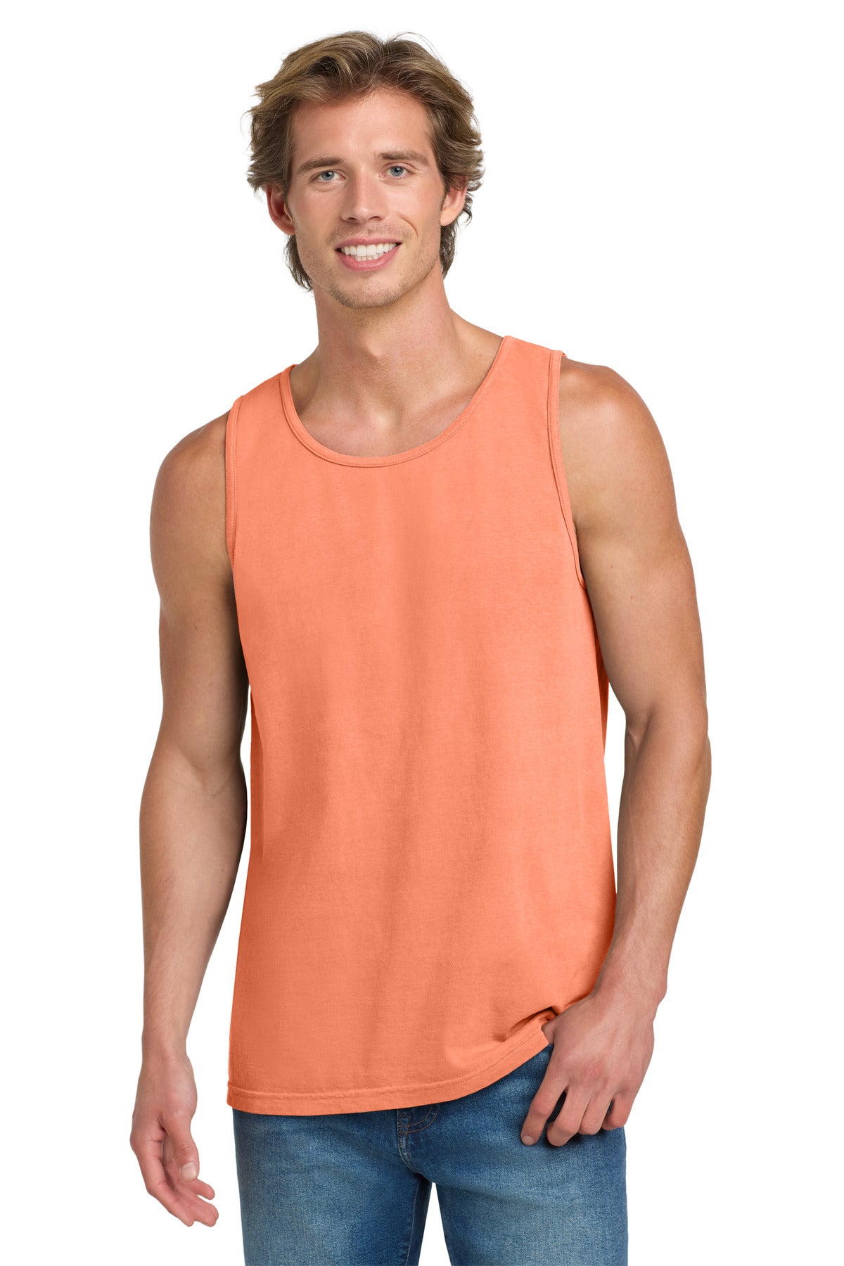 Custom logo COMFORT COLORS ® Heavyweight Ring Spun Tank Top. 9360 in Melon