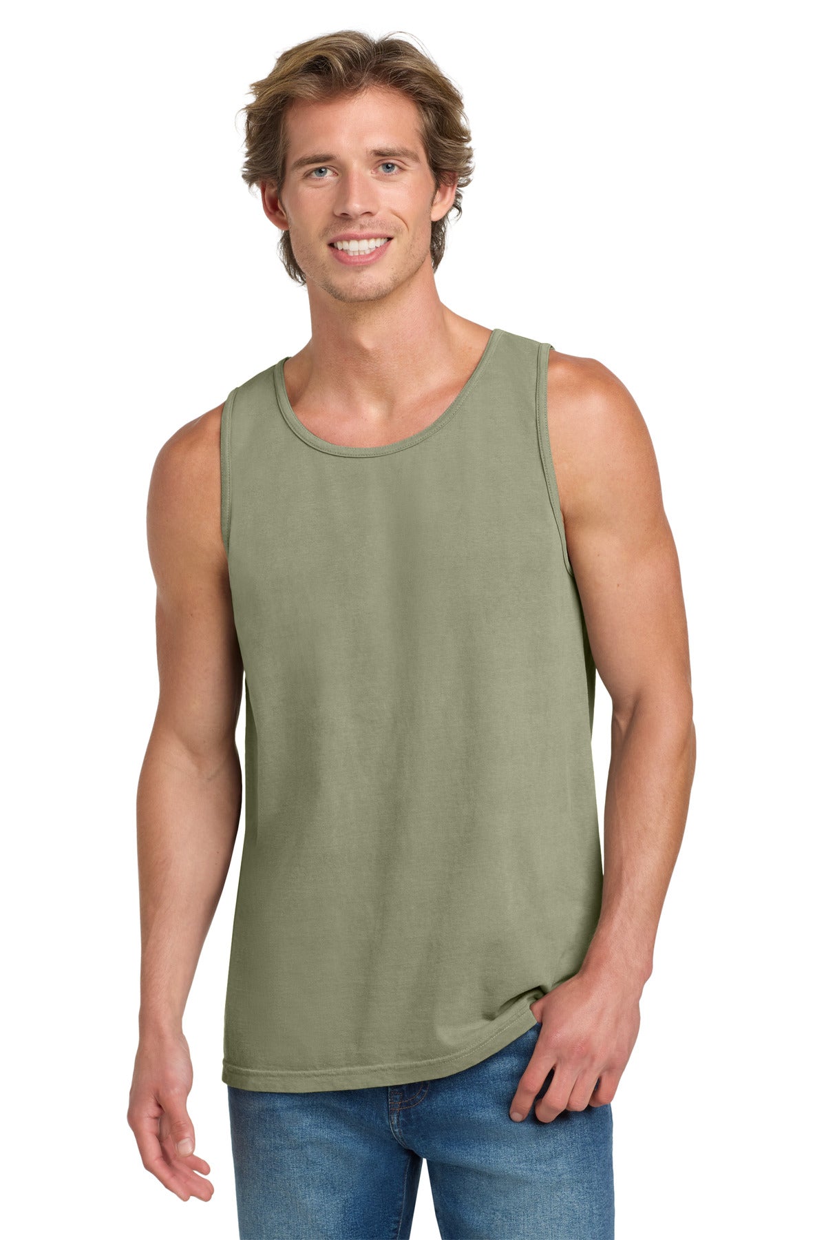 Custom logo COMFORT COLORS ® Heavyweight Ring Spun Tank Top. 9360 in Sandstone