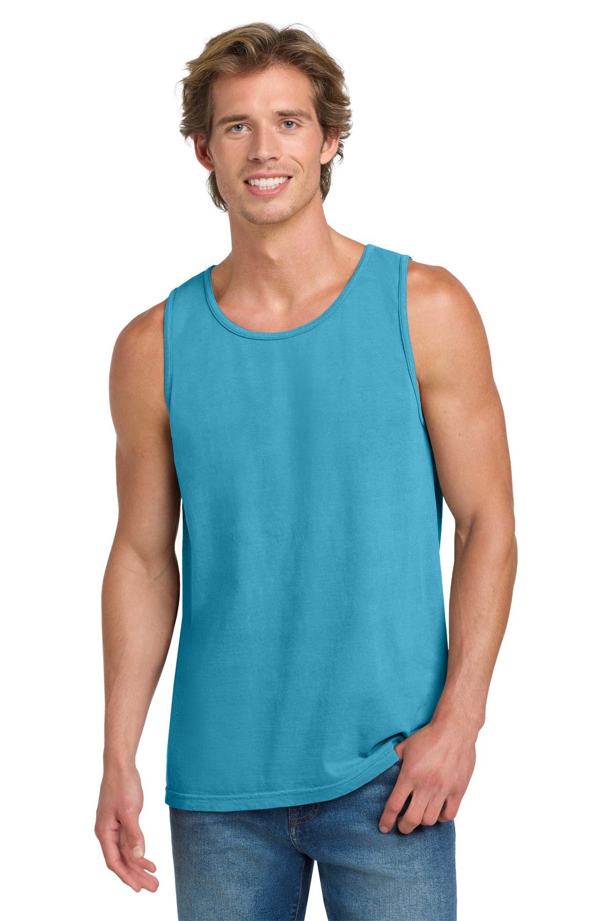 Custom logo COMFORT COLORS ® Heavyweight Ring Spun Tank Top. 9360 in Sapphire
