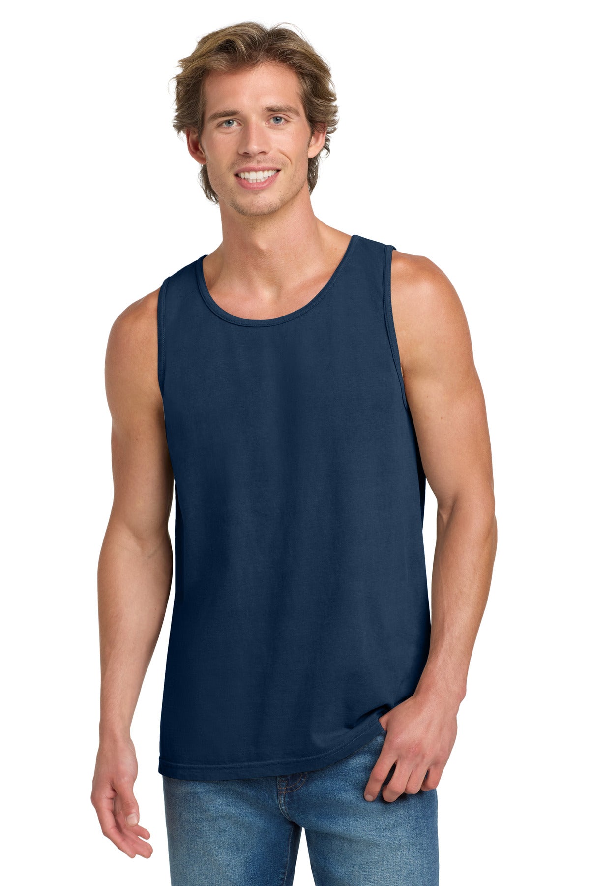 Custom logo COMFORT COLORS ® Heavyweight Ring Spun Tank Top. 9360 in True Navy
