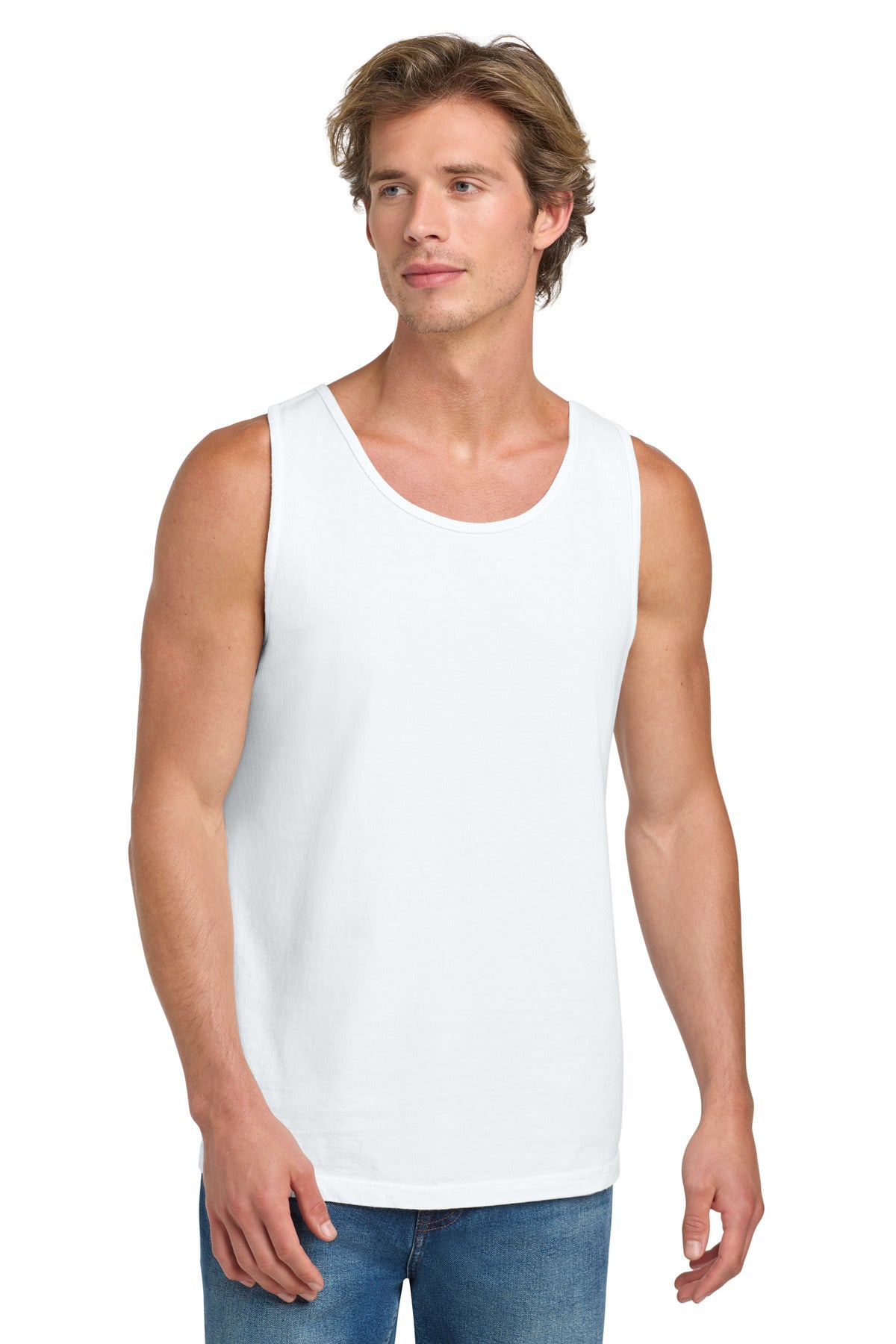 Custom logo COMFORT COLORS ® Heavyweight Ring Spun Tank Top. 9360 in White