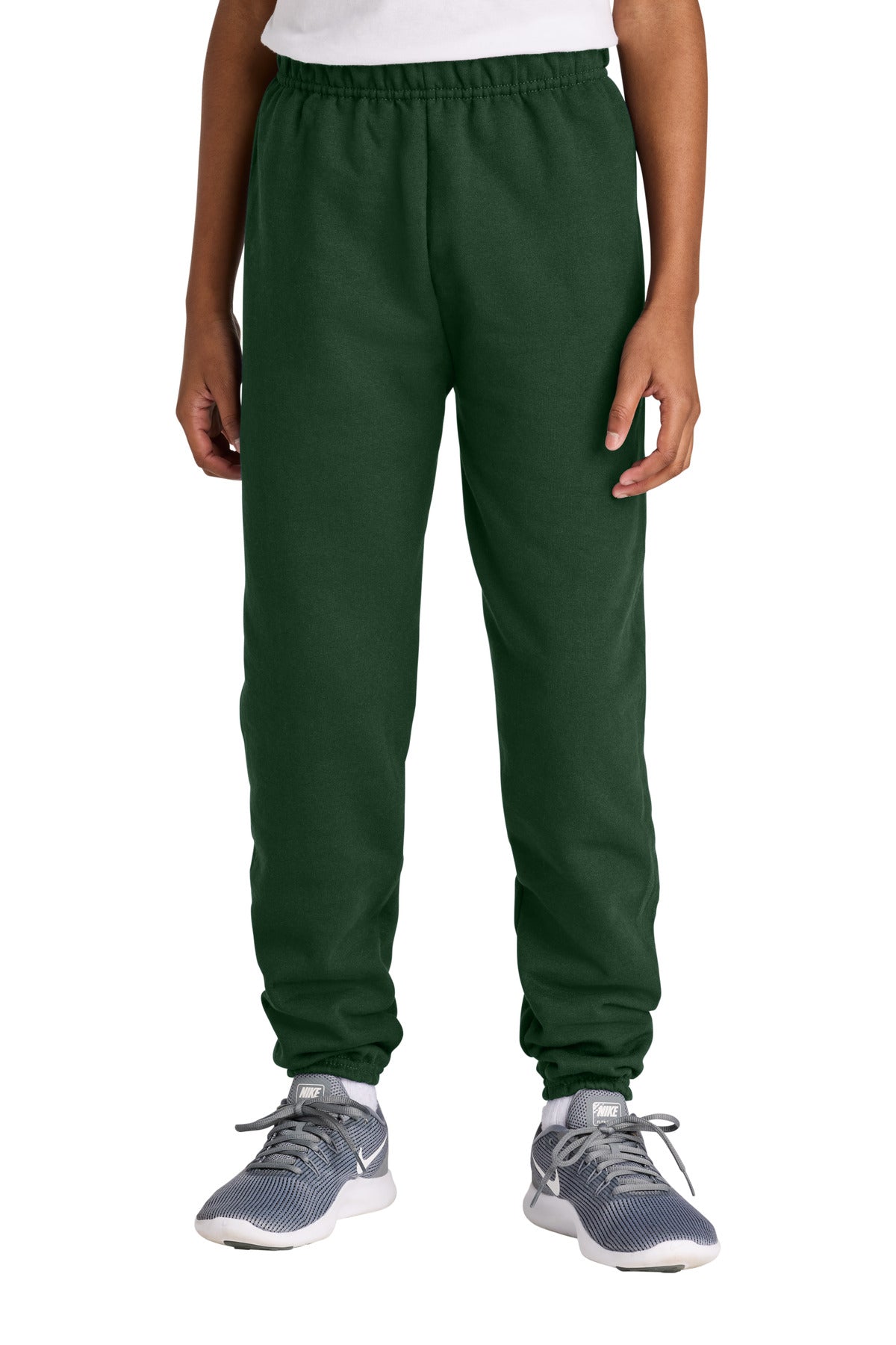 Custom logo Jerzees® Youth NuBlend® Sweatpant 973B in Forest Green