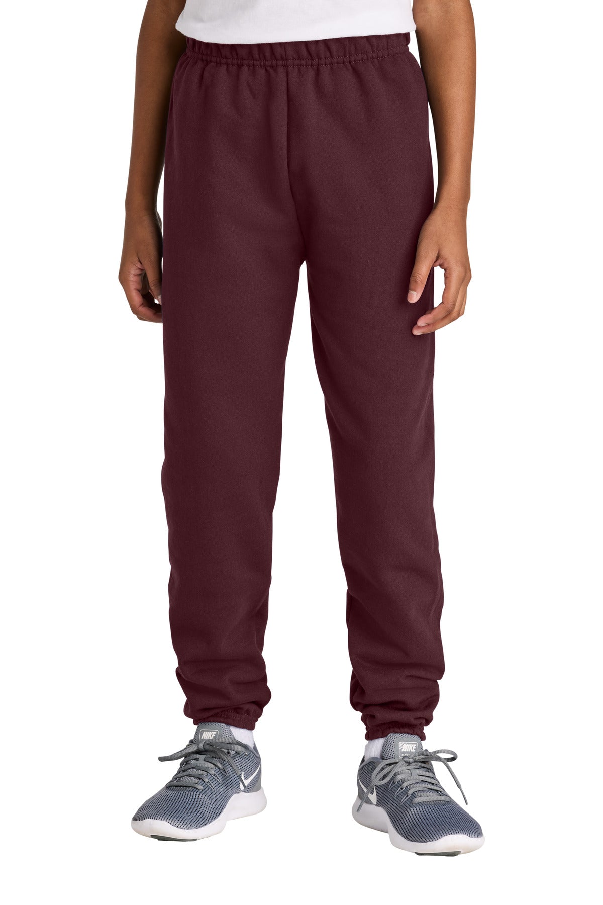 Custom logo Jerzees® Youth NuBlend® Sweatpant 973B in Maroon