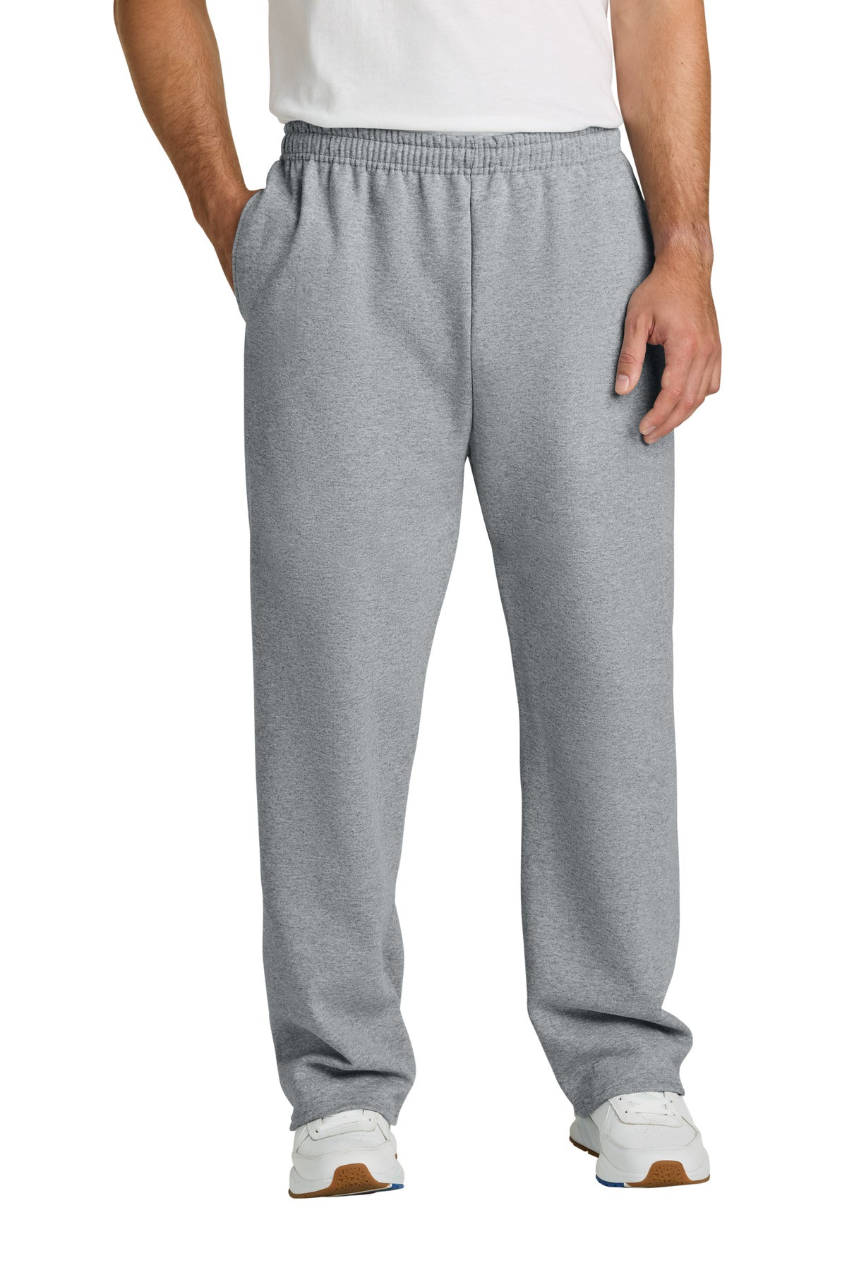 Custom logo Jerzees® NuBlend® Open Bottom Pant with Pockets. 974MP in Athletic Heather