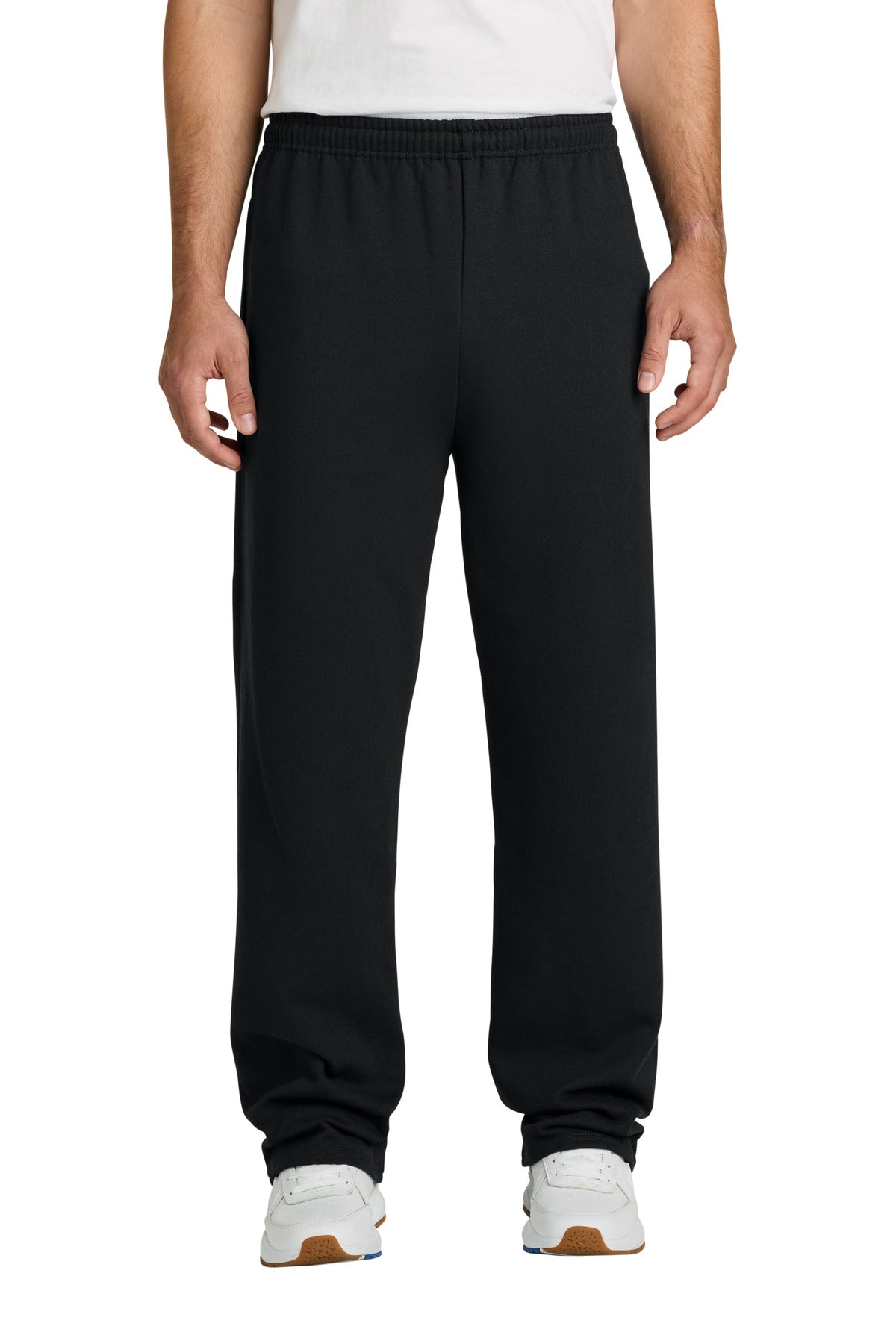 Custom logo Jerzees® NuBlend® Open Bottom Pant with Pockets. 974MP in Black