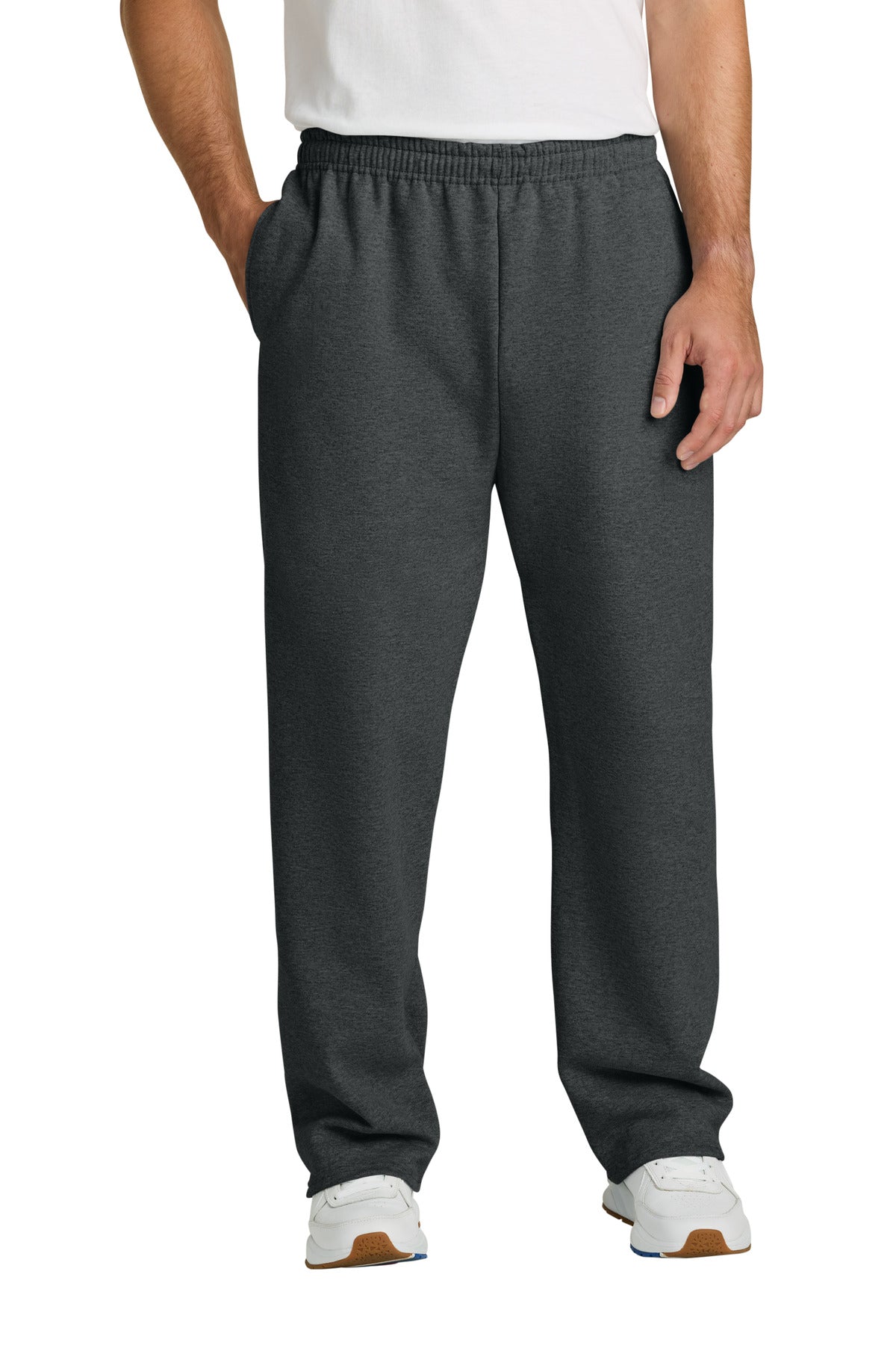 Custom logo Jerzees® NuBlend® Open Bottom Pant with Pockets. 974MP in Black Heather