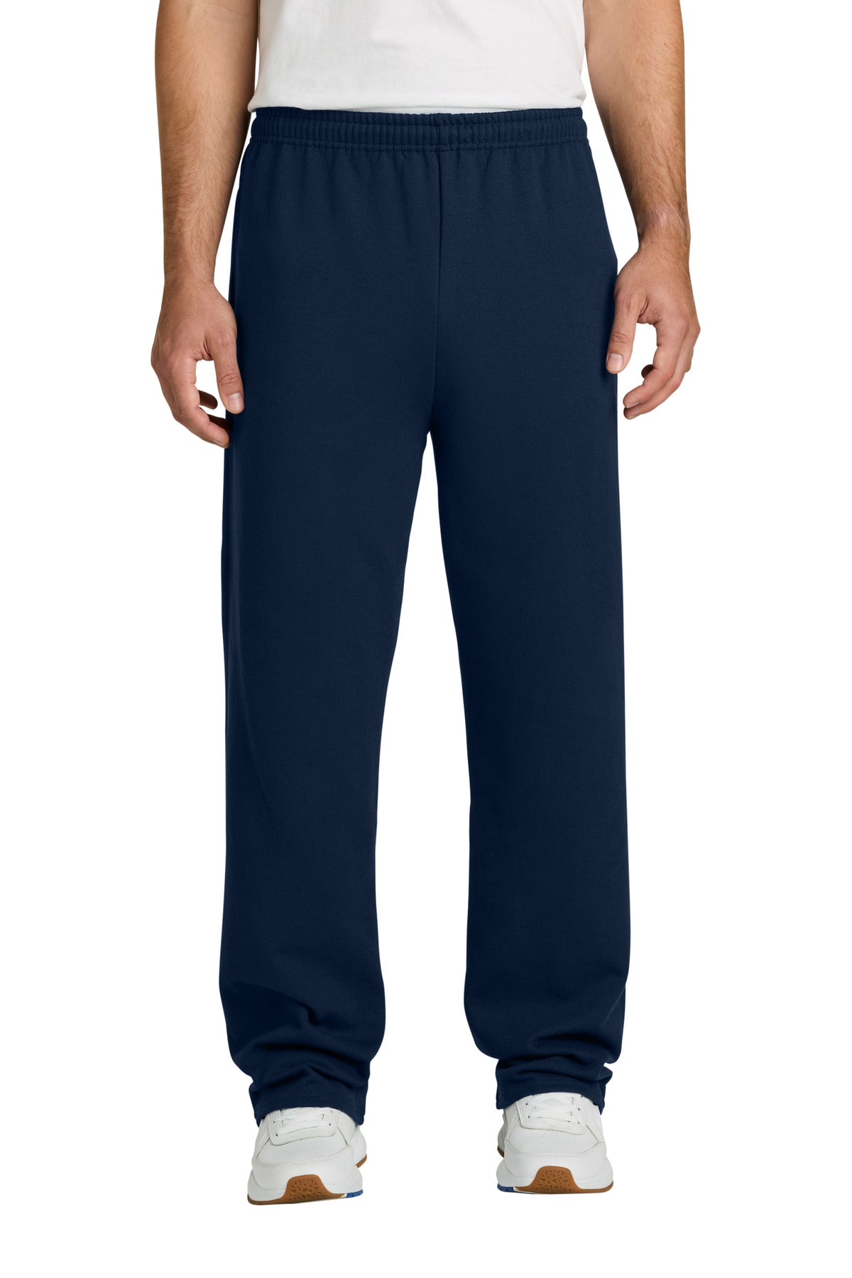 Custom logo Jerzees® NuBlend® Open Bottom Pant with Pockets. 974MP in J. Navy