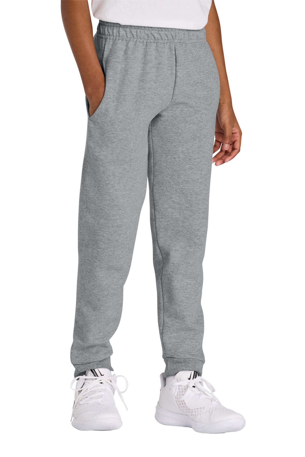 Custom logo Jerzees® Youth NuBlend® Jogger Sweatpant 975B in Athletic Heather