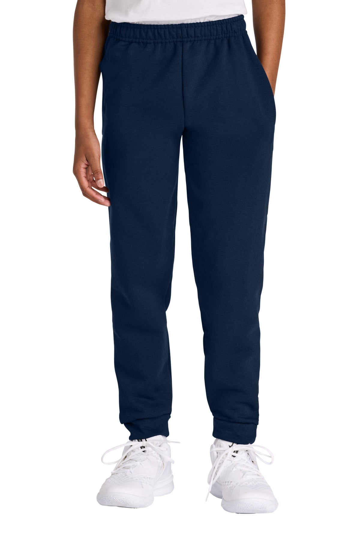 Custom logo Jerzees® Youth NuBlend® Jogger Sweatpant 975B in J. Navy