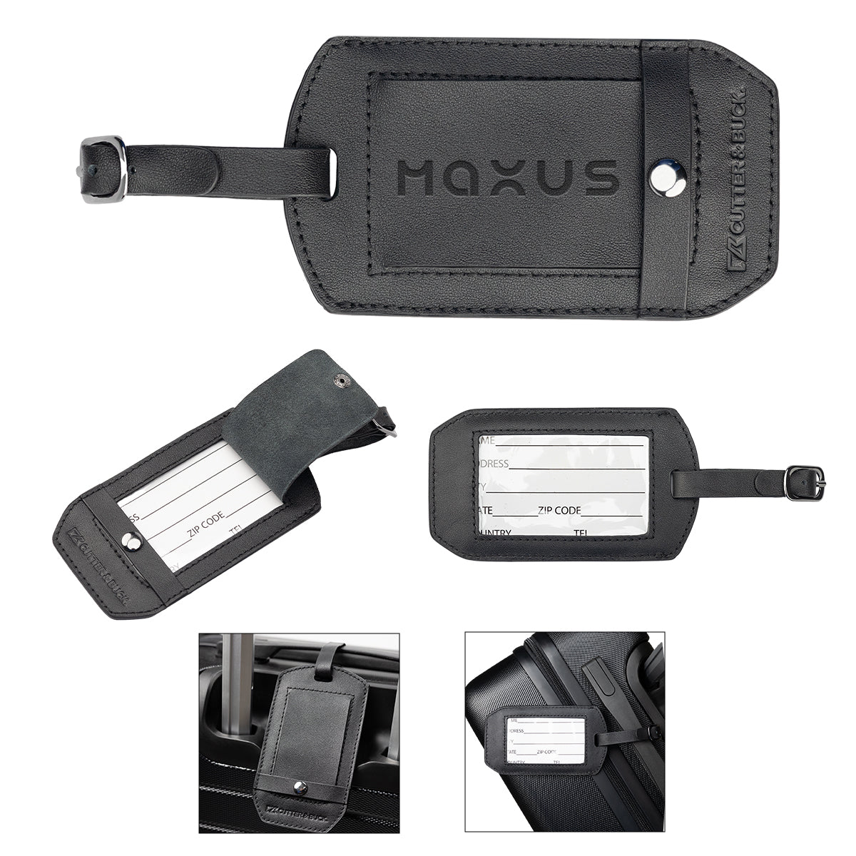 Cutter & Buck® Leather Luggage Tag