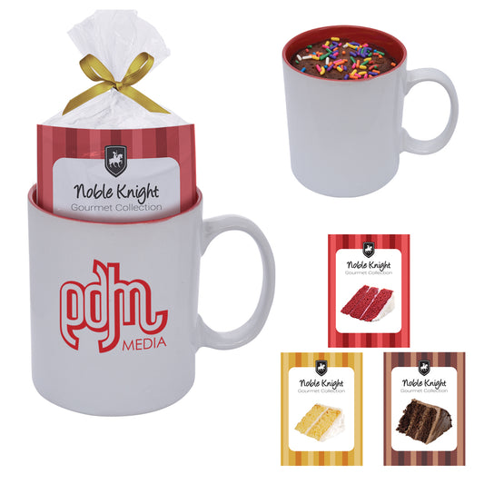 Custom logo 11 Oz. Colored Stoneware Mug With Mug Cake