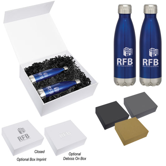Custom logo 16 Oz. Swiggy Stainless Steel Bottle Gift Set