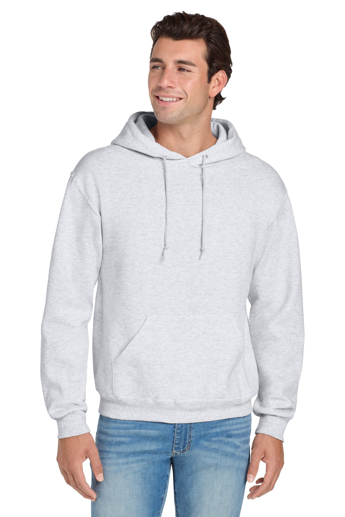 Custom logo Jerzees® NuBlend® Pullover Hooded Sweatshirt.  996M in Ash