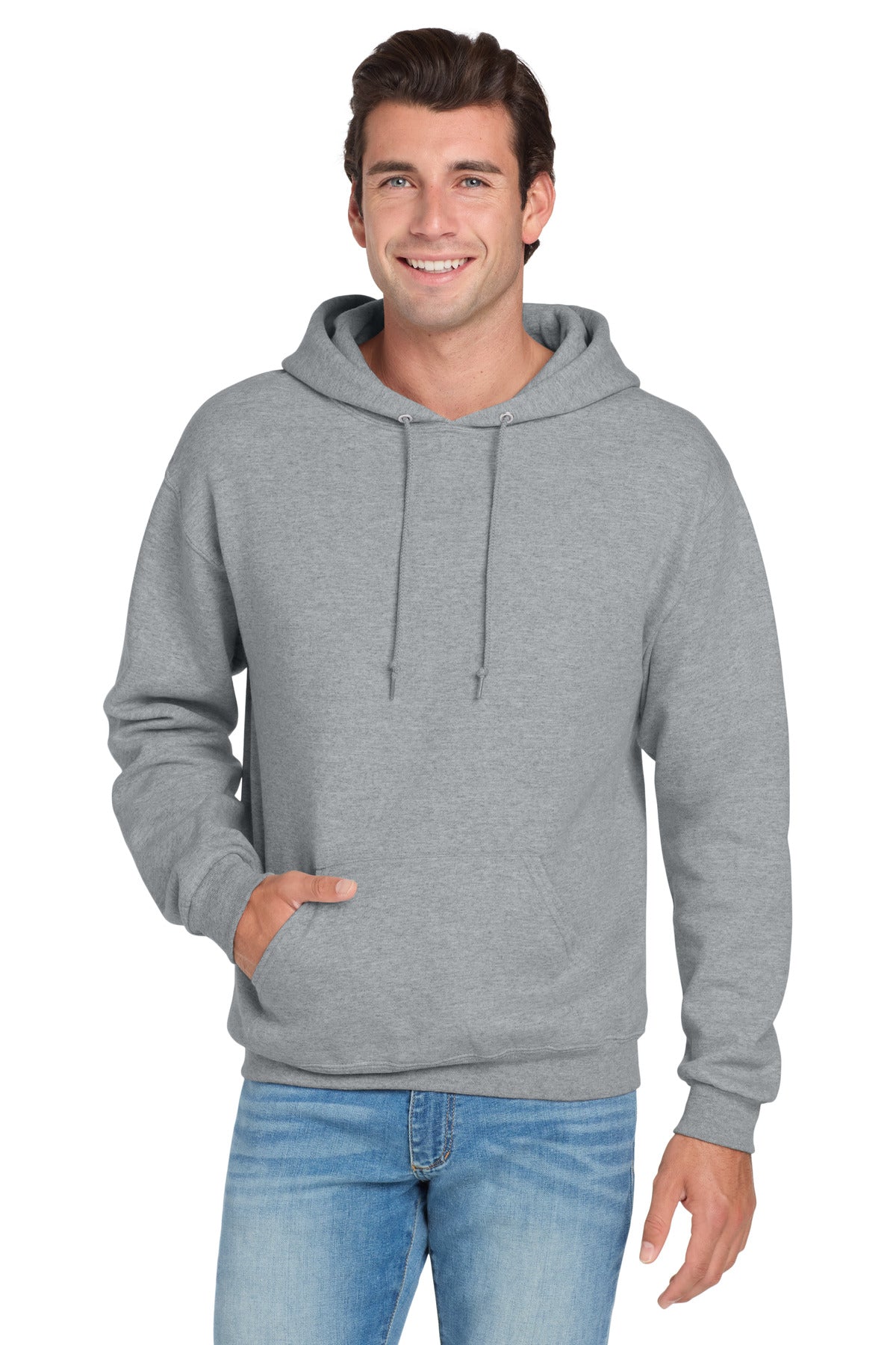 Custom logo Jerzees® NuBlend® Pullover Hooded Sweatshirt.  996M in Athletic Heather