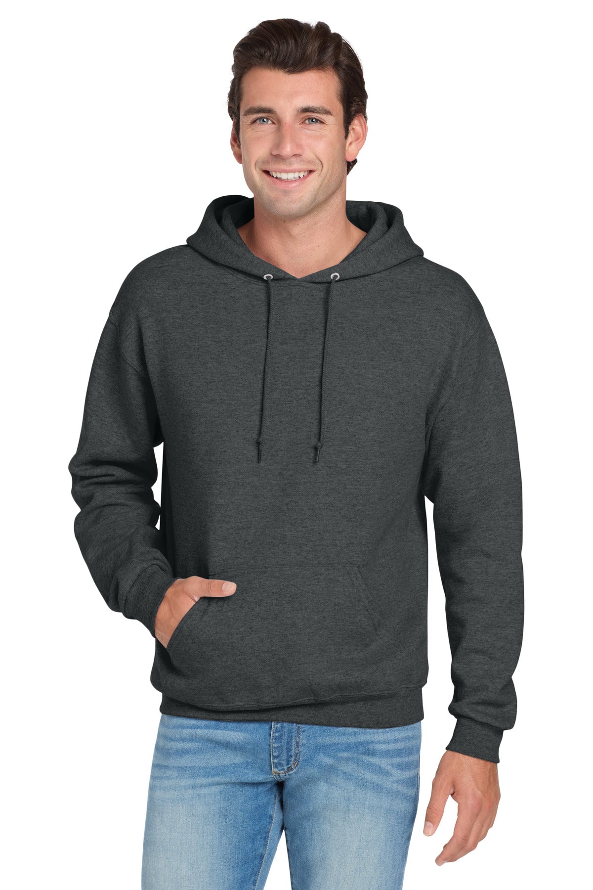 Custom logo Jerzees® NuBlend® Pullover Hooded Sweatshirt.  996M in Black Heather