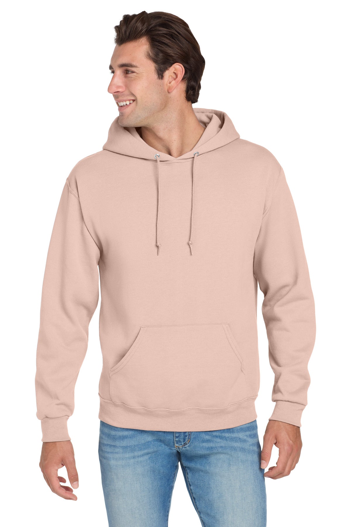 Custom logo Jerzees® NuBlend® Pullover Hooded Sweatshirt.  996M in Blush Pink