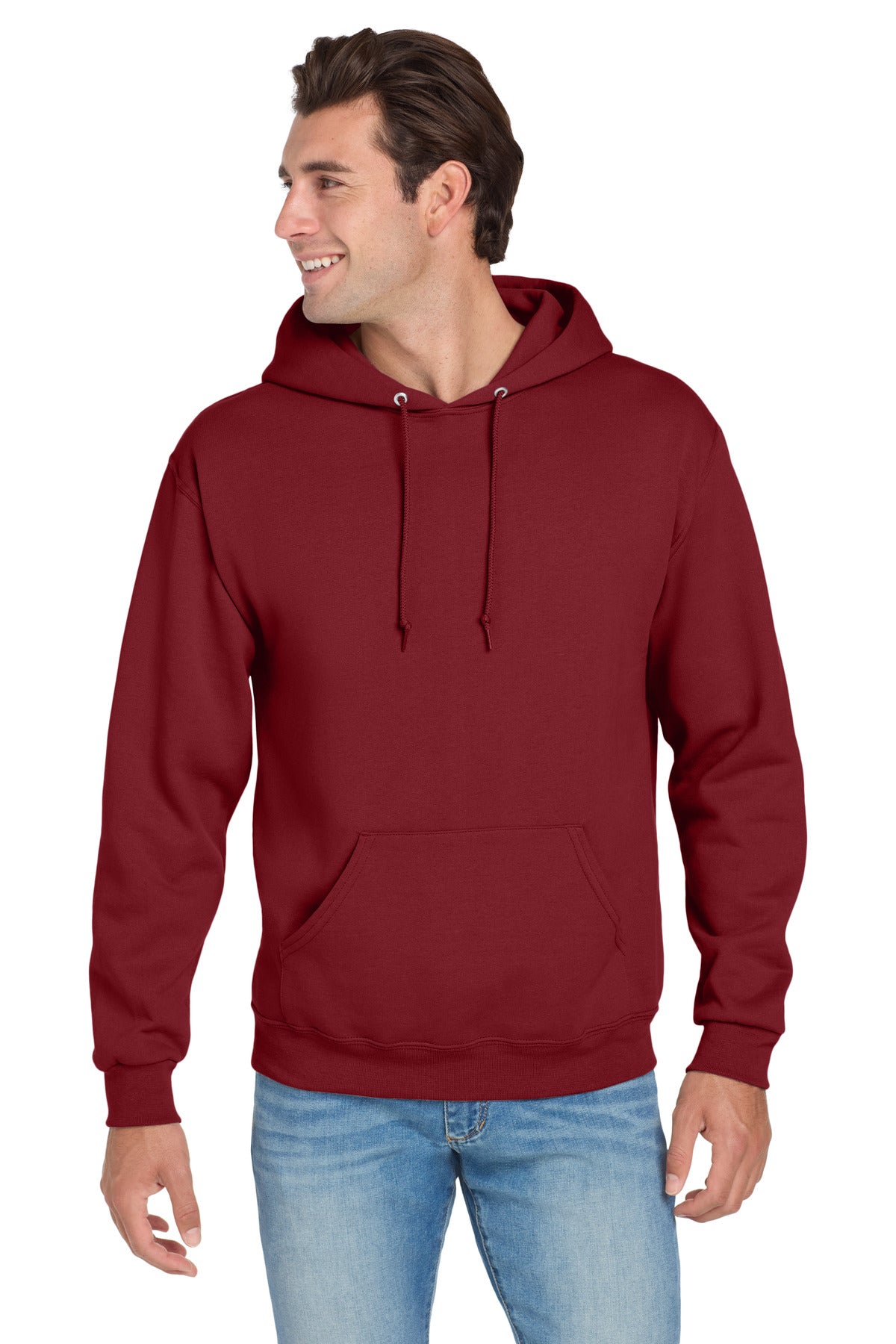 Custom logo Jerzees® NuBlend® Pullover Hooded Sweatshirt.  996M in Cardinal