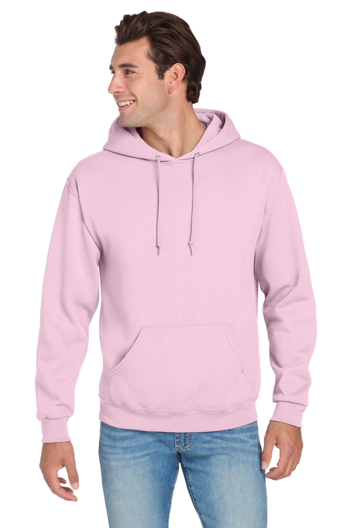 Custom logo Jerzees® NuBlend® Pullover Hooded Sweatshirt.  996M in Classic Pink