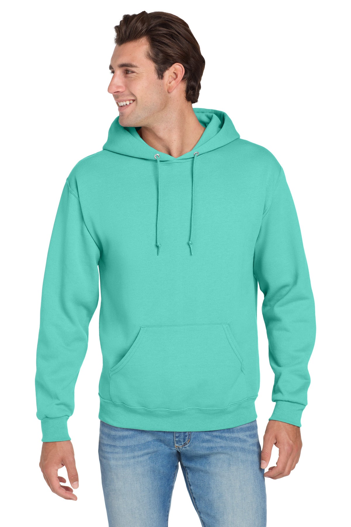 Custom logo Jerzees® NuBlend® Pullover Hooded Sweatshirt.  996M in Cool Mint
