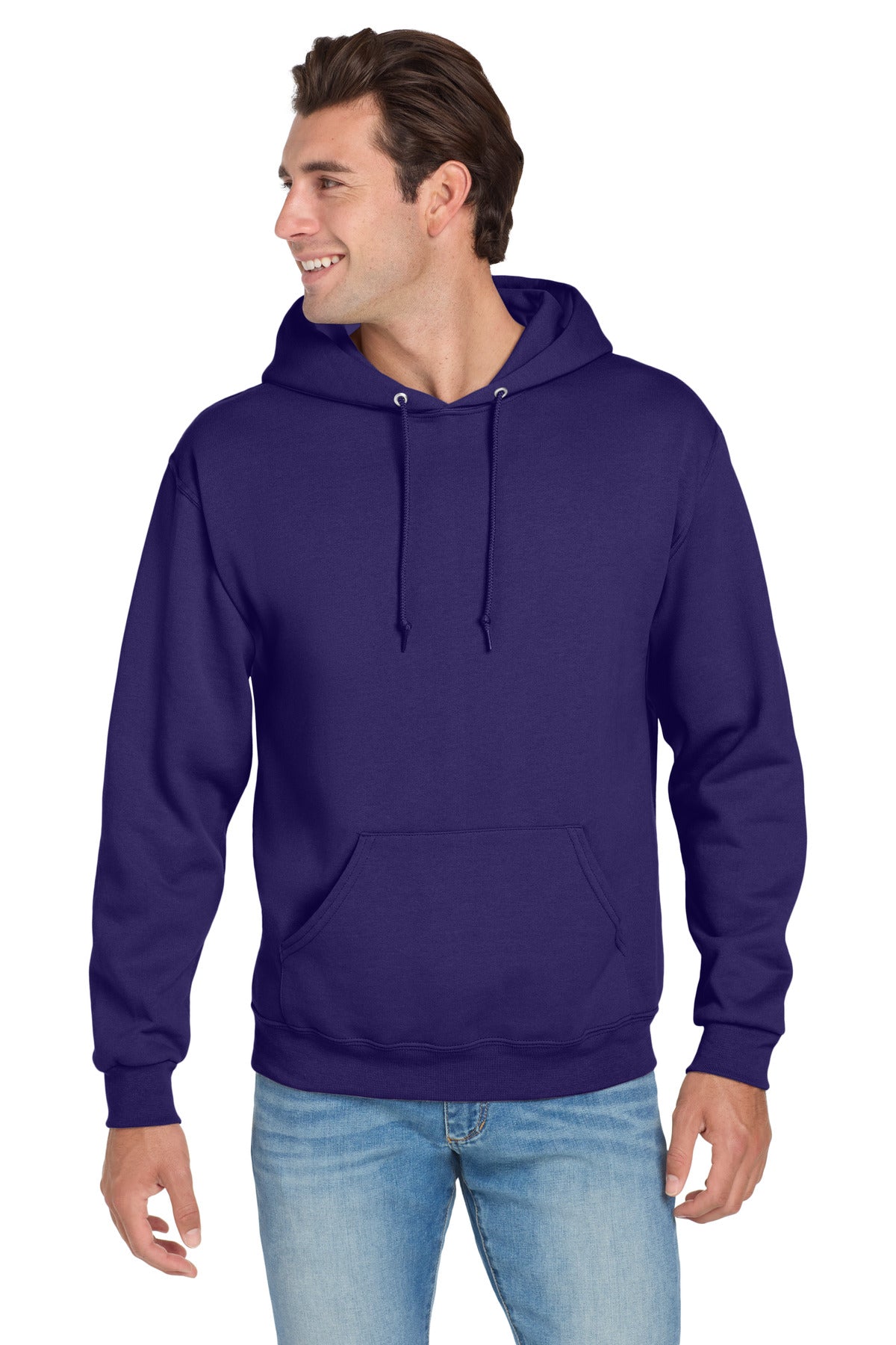 Custom logo Jerzees® NuBlend® Pullover Hooded Sweatshirt.  996M in Deep Purple
