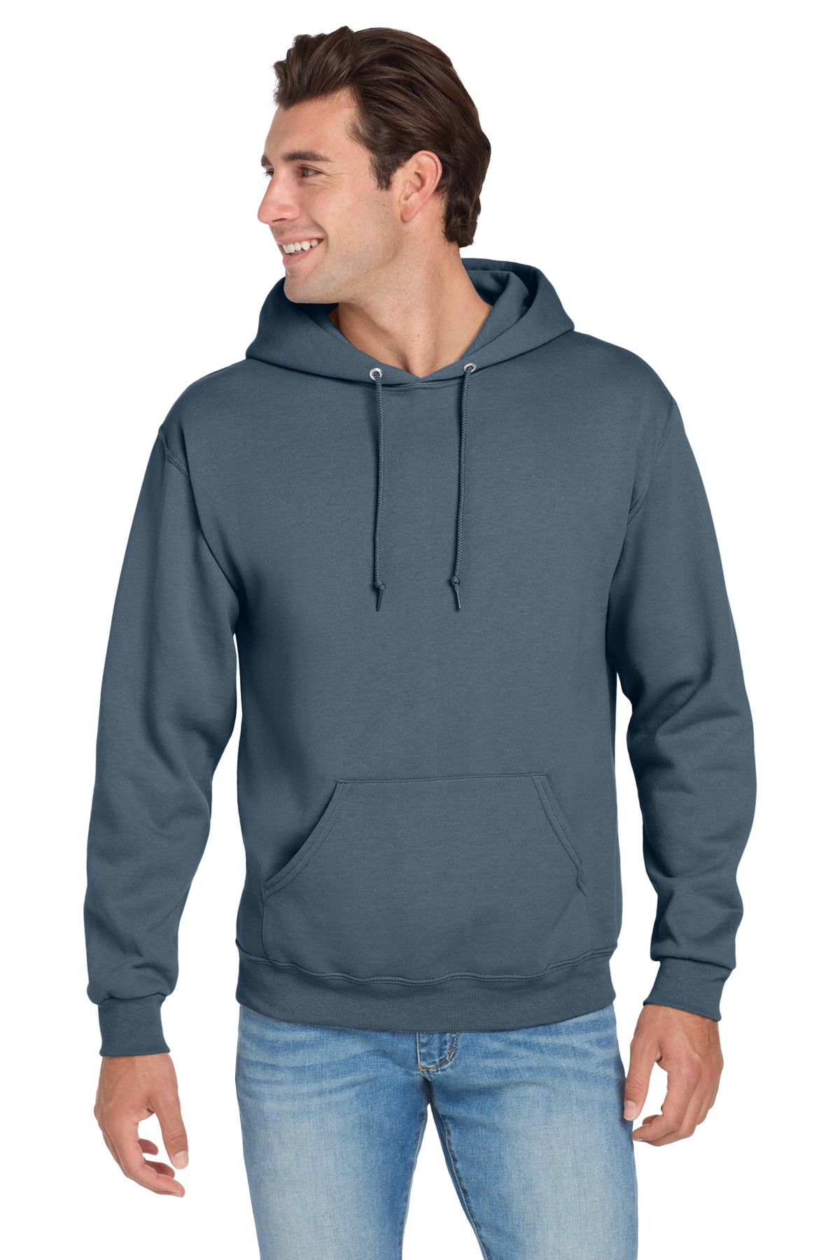 Custom logo Jerzees® NuBlend® Pullover Hooded Sweatshirt.  996M in Denim