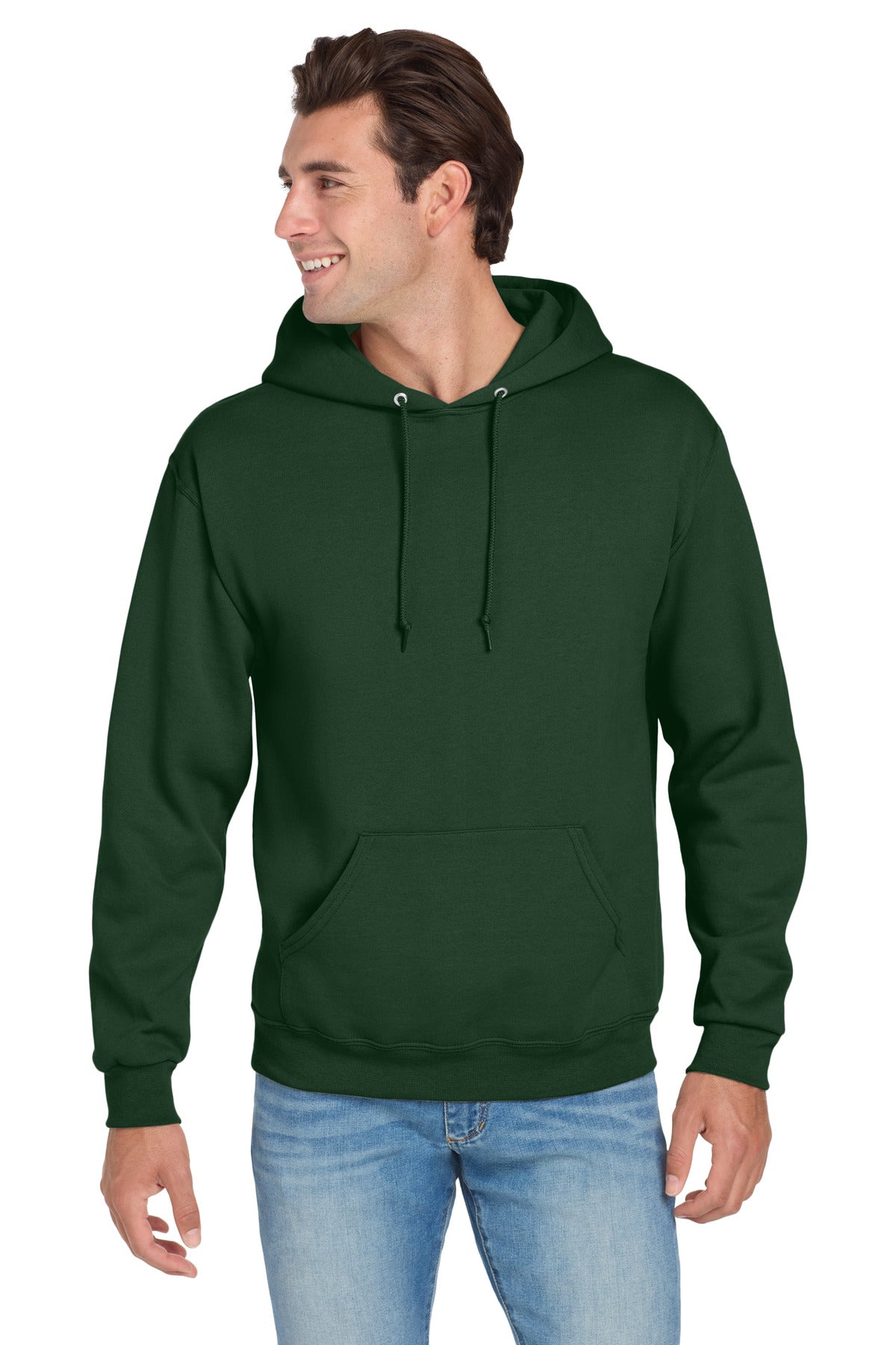 Custom logo Jerzees® NuBlend® Pullover Hooded Sweatshirt.  996M in Forest Green