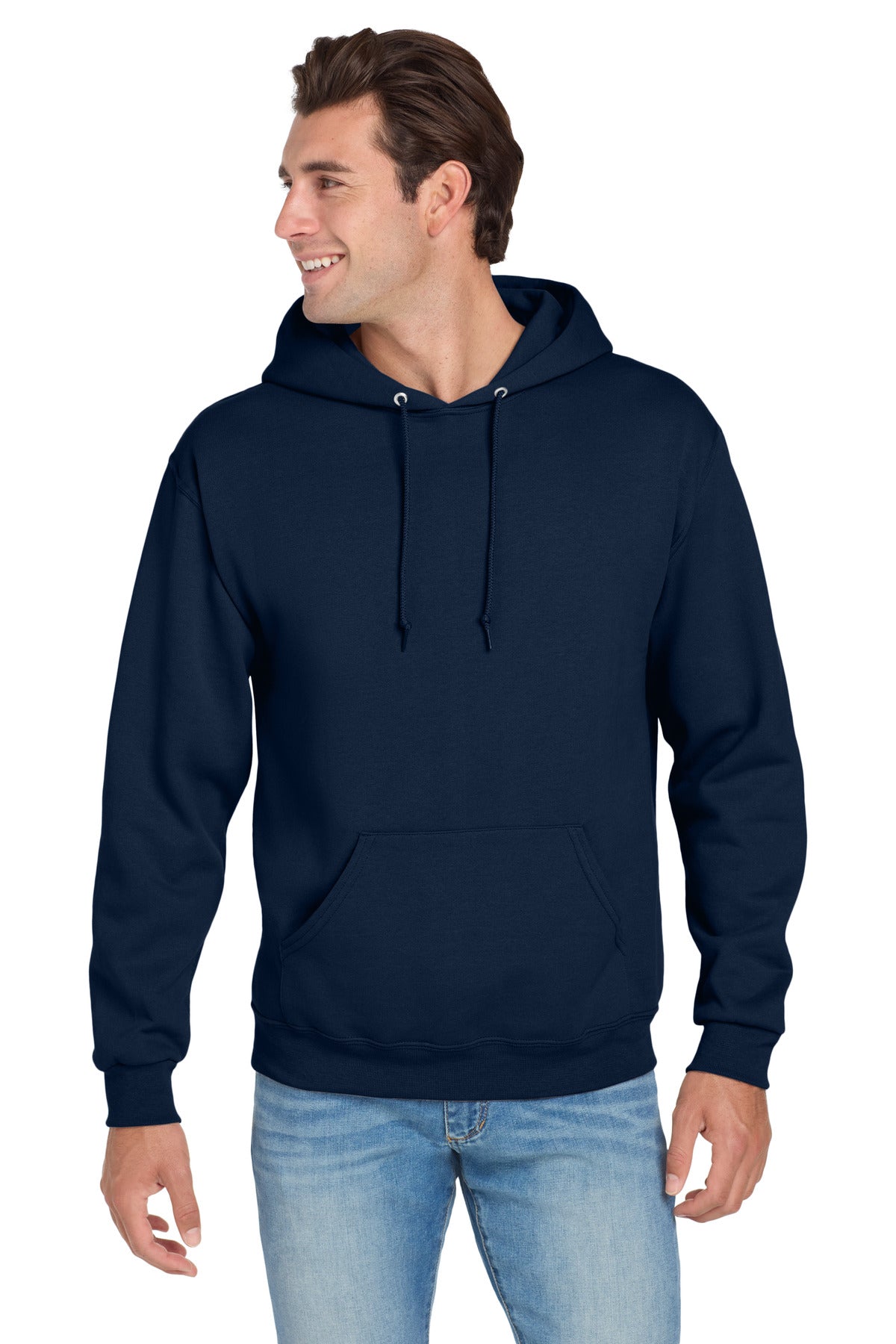 Custom logo Jerzees® NuBlend® Pullover Hooded Sweatshirt.  996M in J. Navy