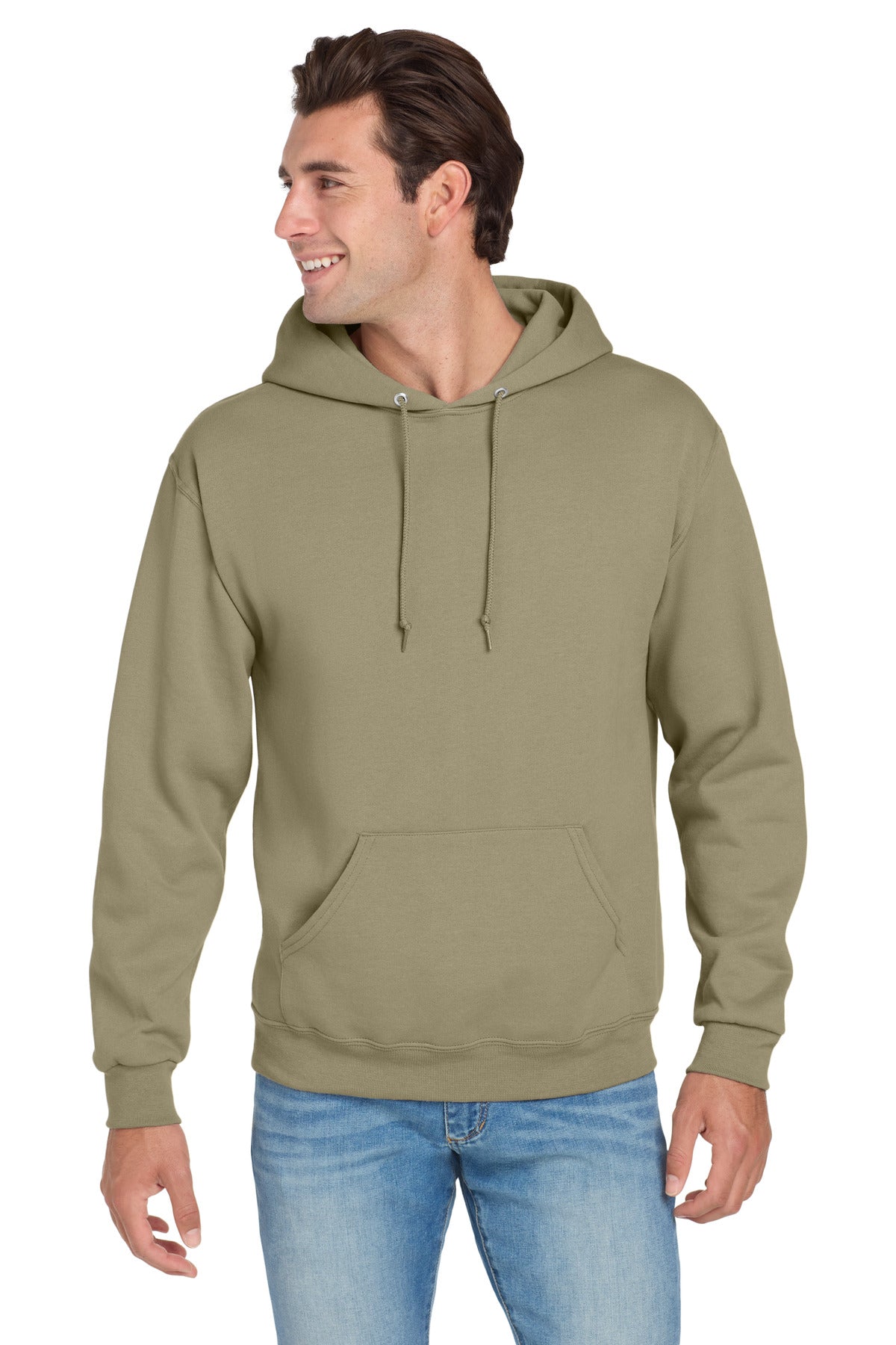 Custom logo Jerzees® NuBlend® Pullover Hooded Sweatshirt.  996M in Khaki