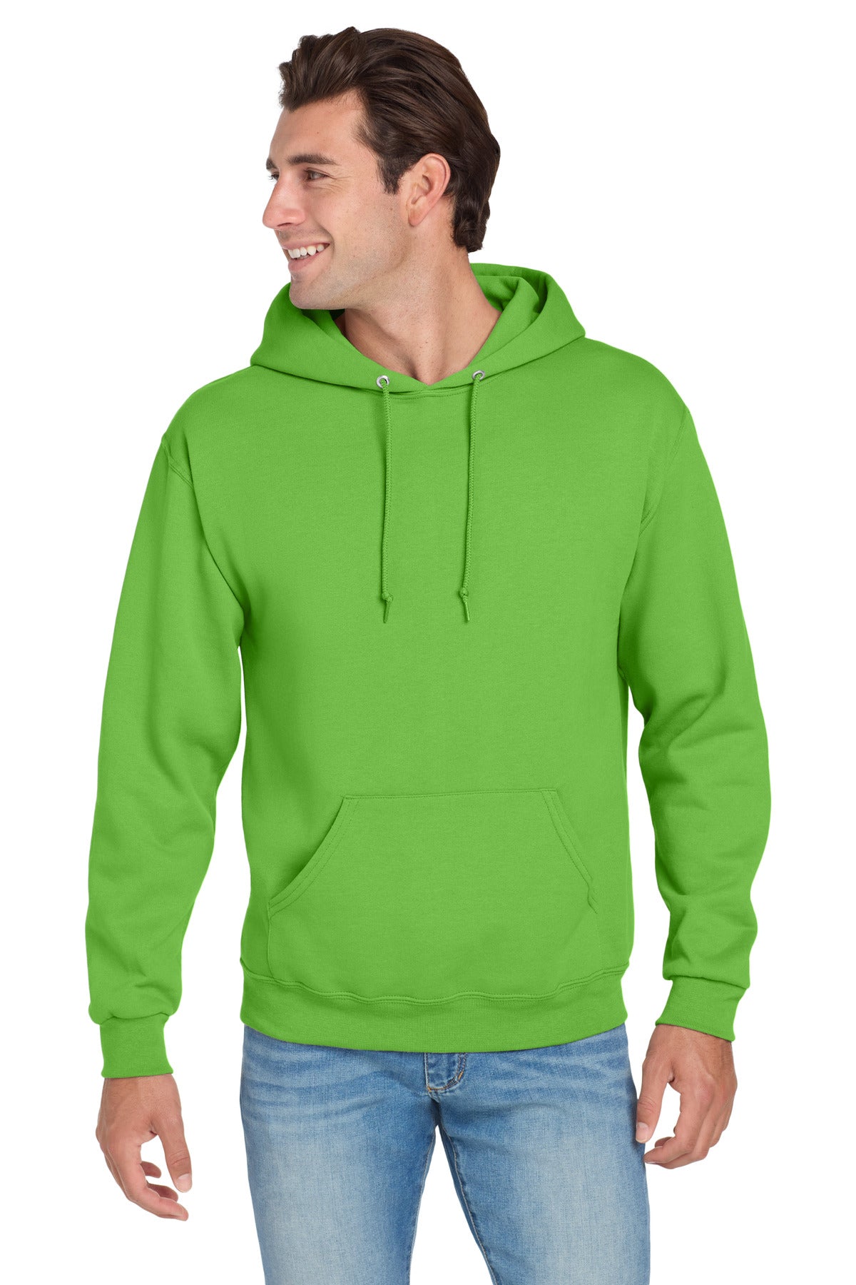 Custom logo Jerzees® NuBlend® Pullover Hooded Sweatshirt.  996M in Kiwi