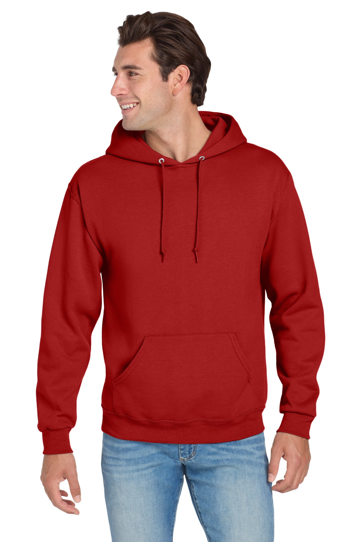 Custom logo Jerzees® NuBlend® Pullover Hooded Sweatshirt.  996M in True Red