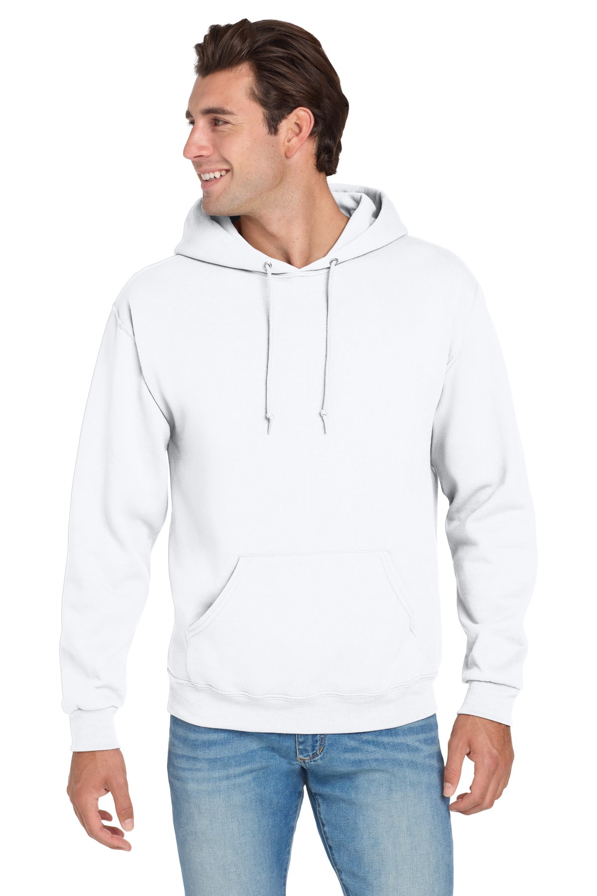 Custom logo Jerzees® NuBlend® Pullover Hooded Sweatshirt.  996M in White