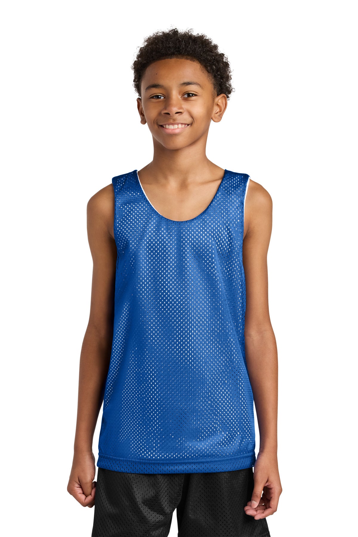 Custom logo A4 Sprint Youth Reversible Mesh Tank A4N2206 in Royal/ White