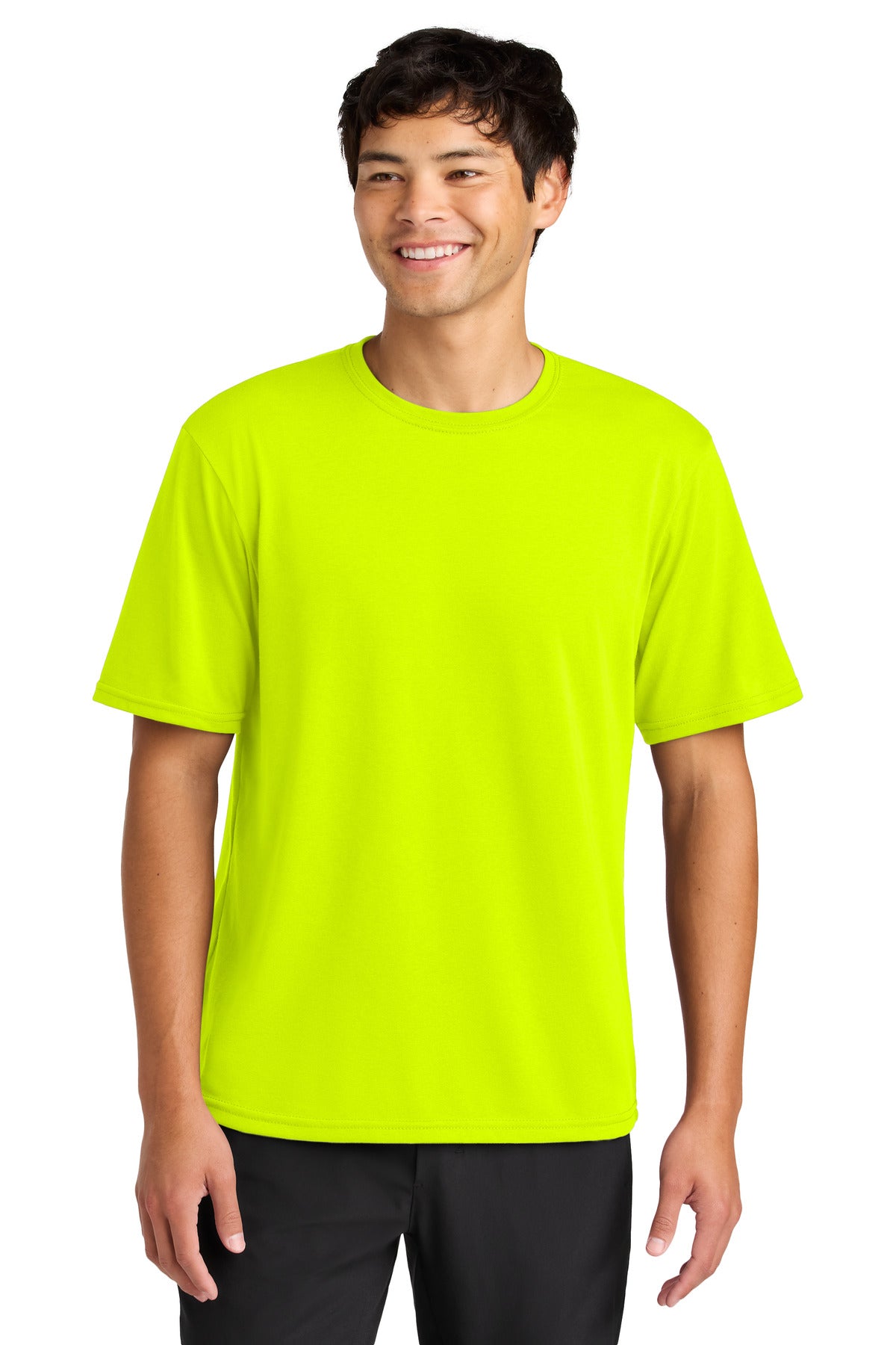 Custom logo A4 Softek Short Sleeve Tee A4N3013 in Safety Yellow